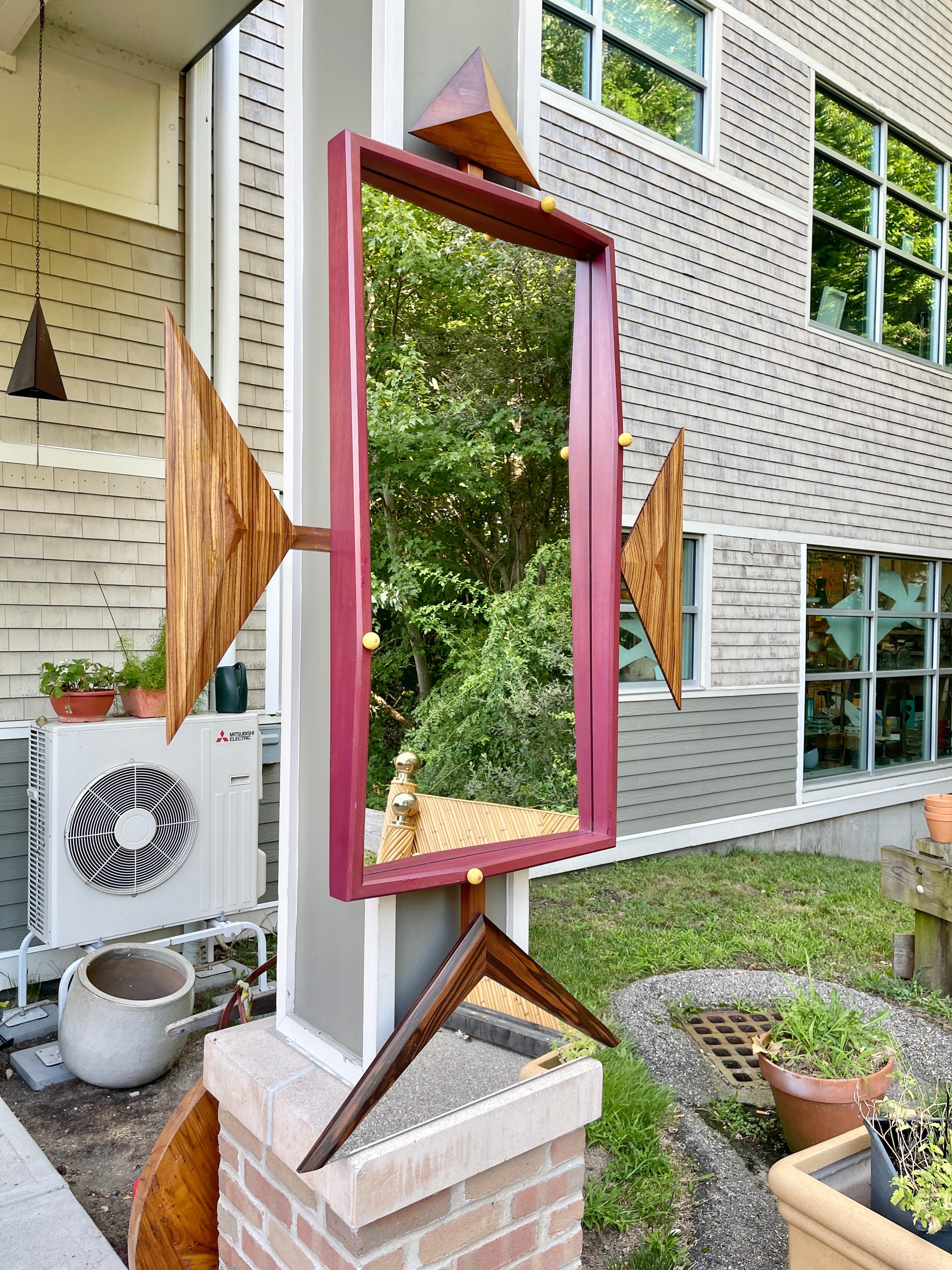 Post-Modern Alan S. Kushner Studio Craft Sculptural Wall Mirror For Sale