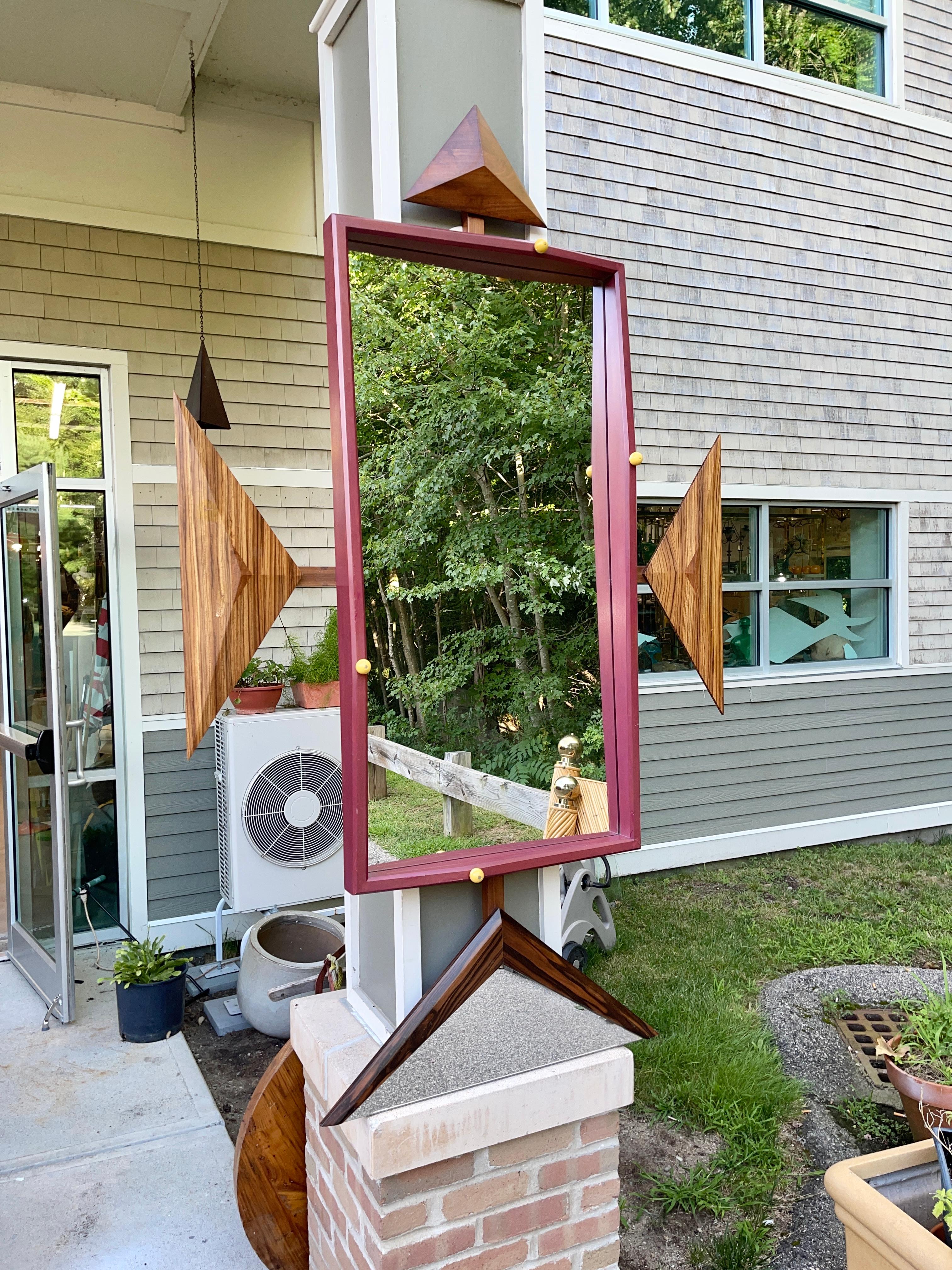 American Alan S. Kushner Studio Craft Sculptural Wall Mirror For Sale