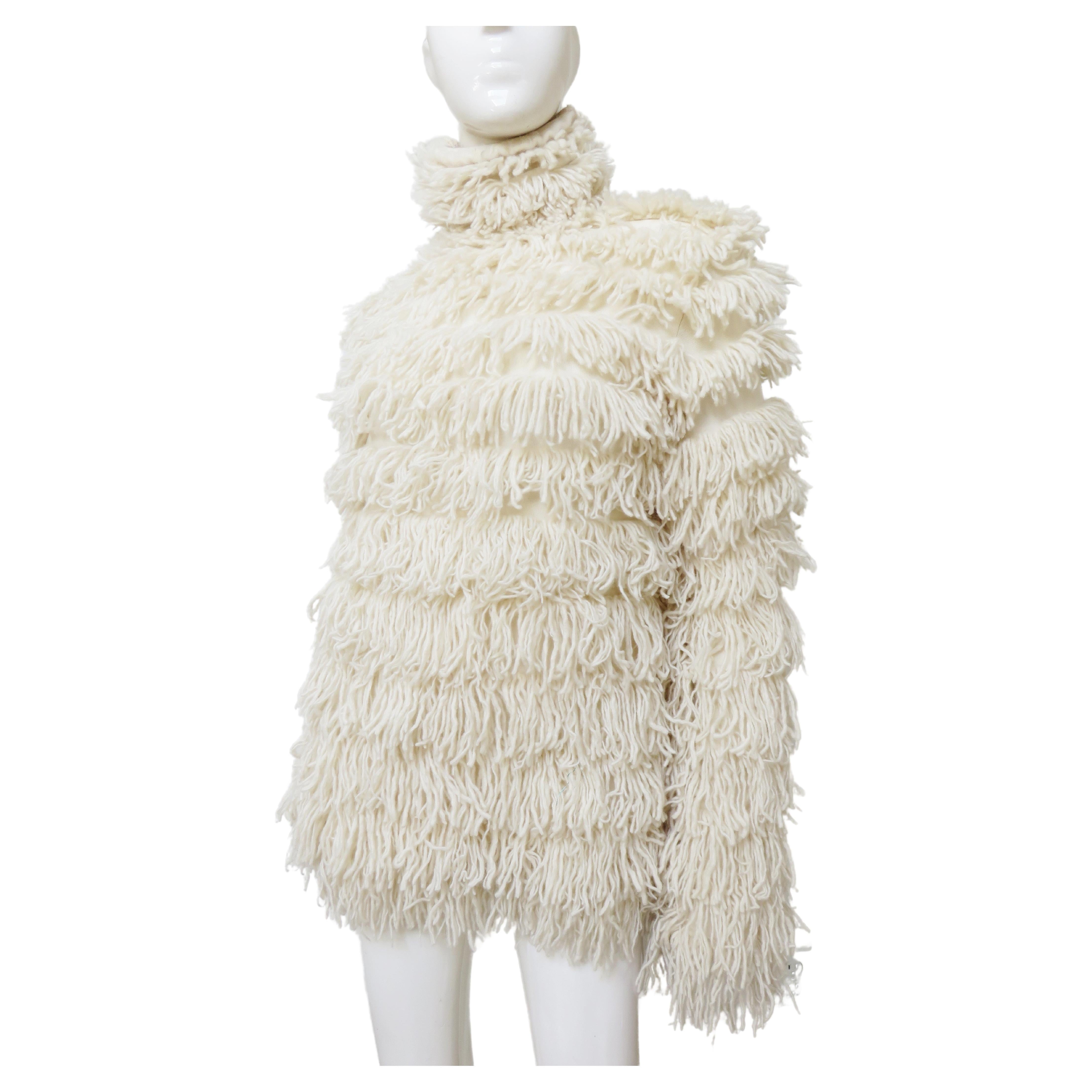 Alan Scott of Johnstons of Elgin Cashmere Sweater with Fringe For Sale