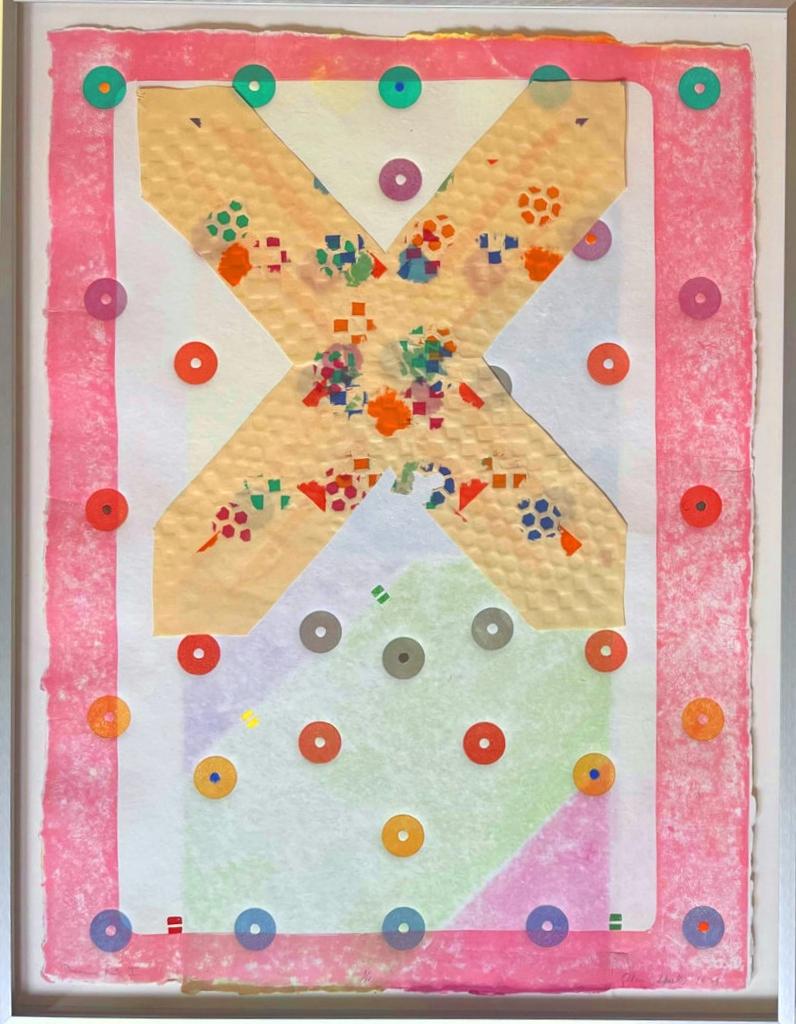Treasure Rute I, Relief, stamping, linocut, collage on handmade paper, Signed/N