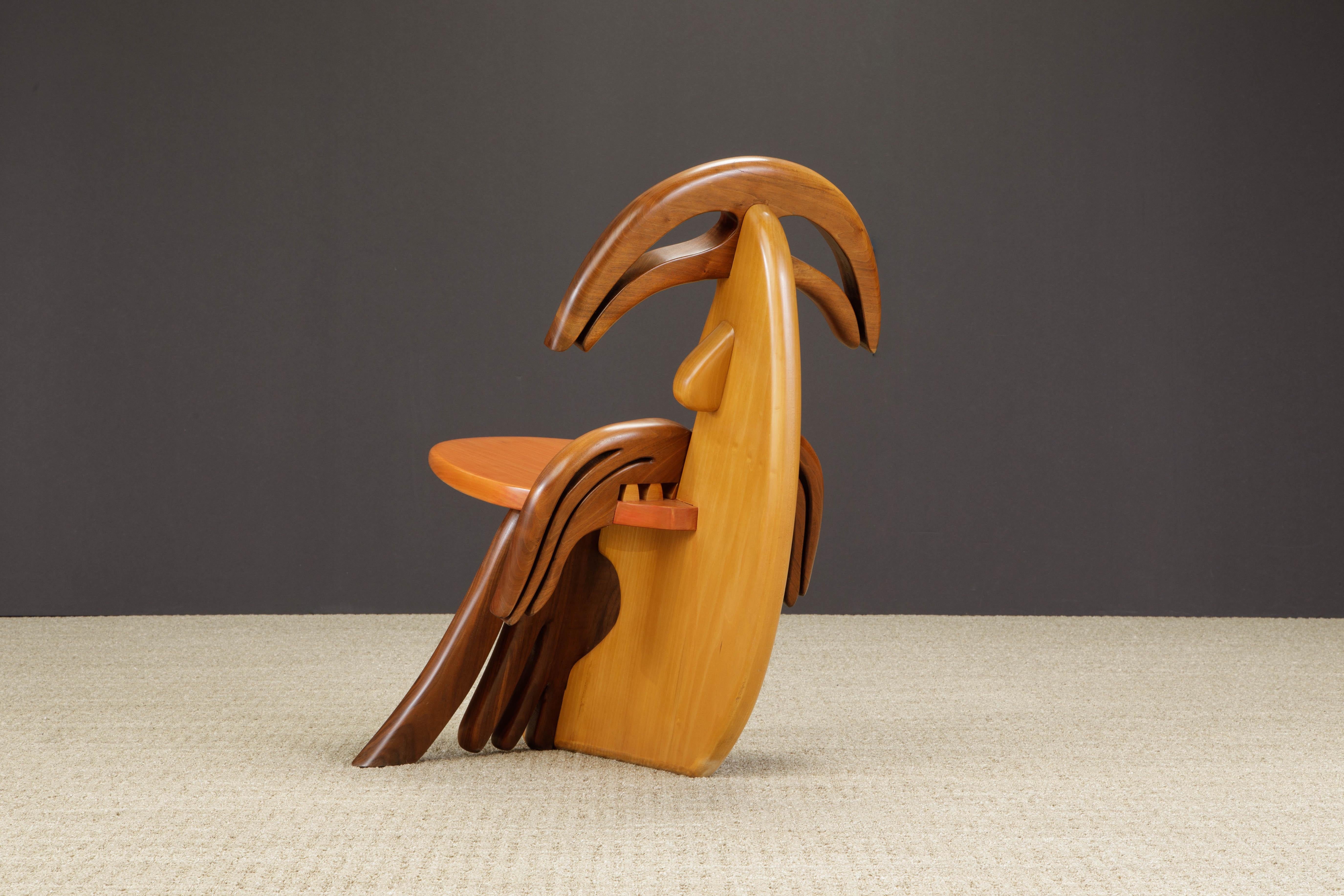 Alan Siegel Post-Modern Craftsman 'Tongue' Chair, Signed & Dated 1981  For Sale 6
