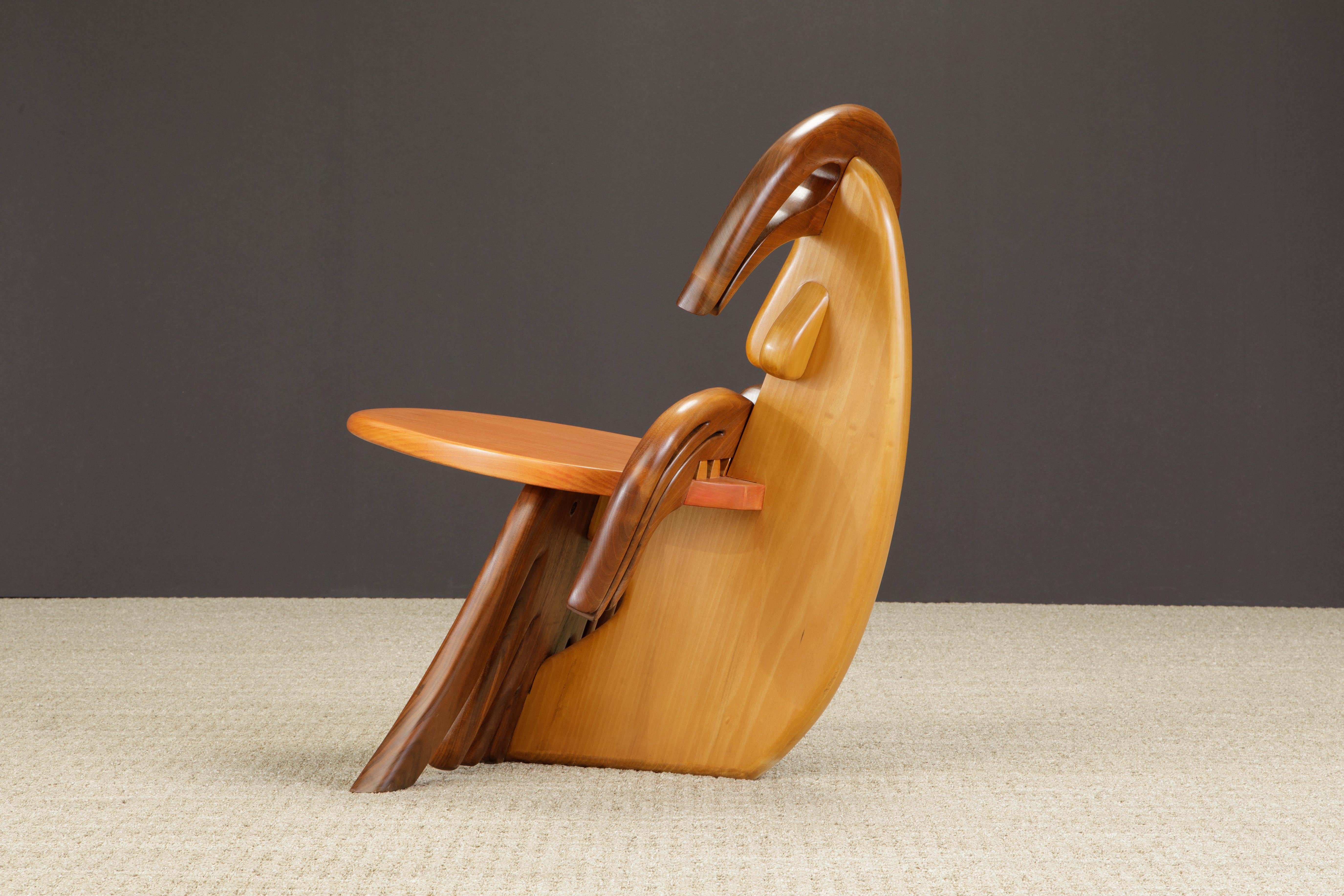Alan Siegel Post-Modern Craftsman 'Tongue' Chair, Signed & Dated 1981  For Sale 7