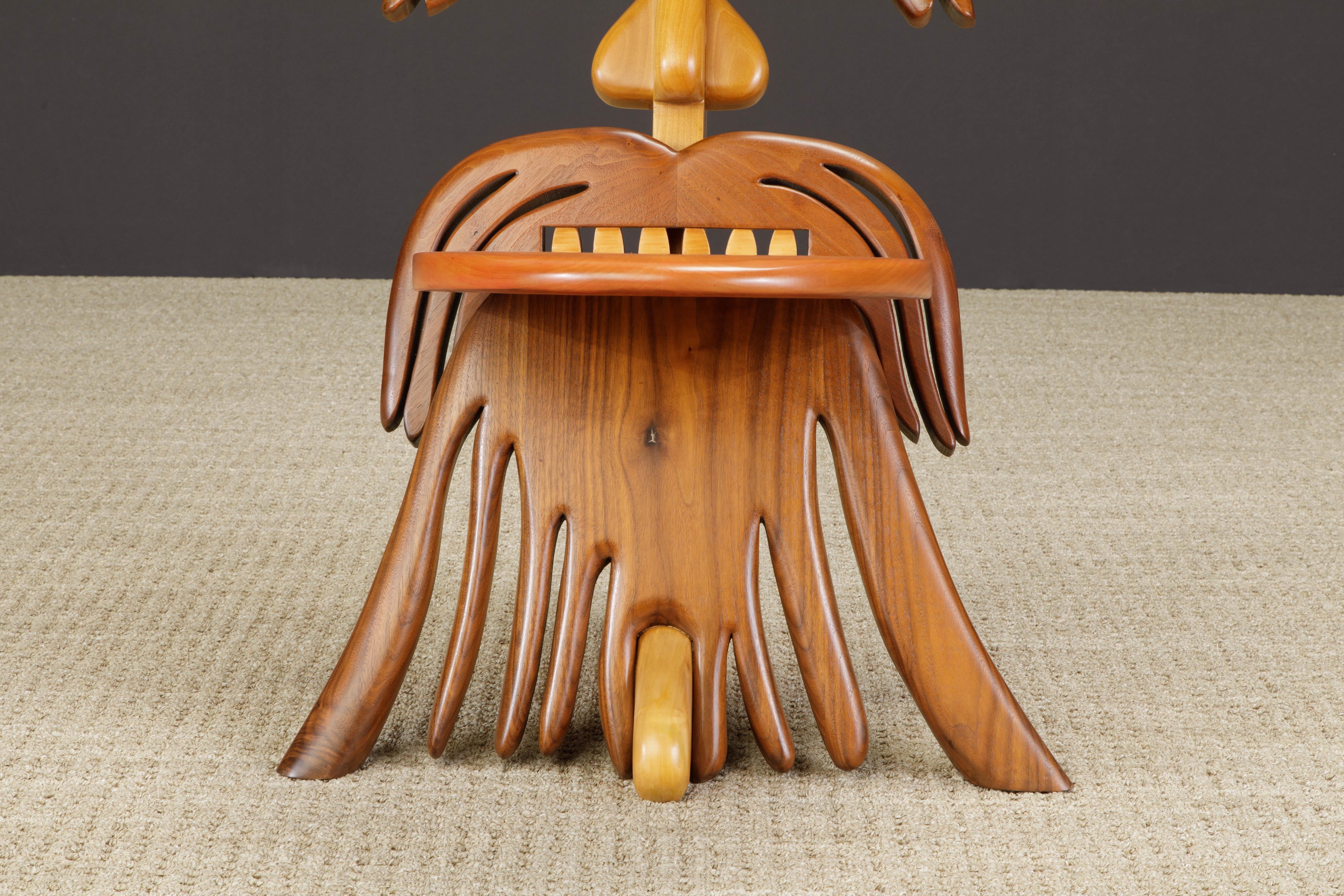 American Alan Siegel Post-Modern Craftsman 'Tongue' Chair, Signed & Dated 1981  For Sale