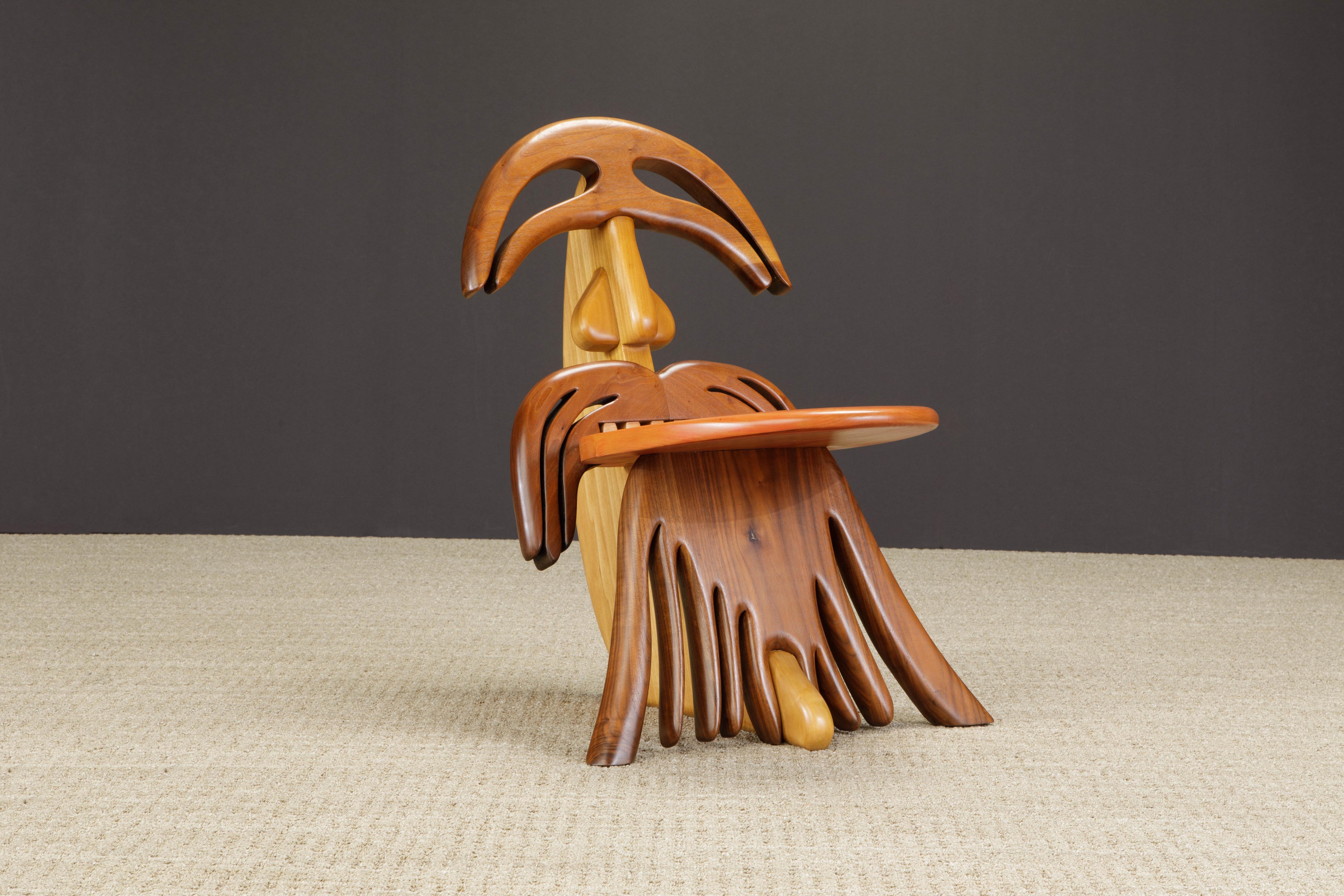 Alan Siegel Post-Modern Craftsman 'Tongue' Chair, signiert und datiert 1981  (amerikanisch) im Angebot
