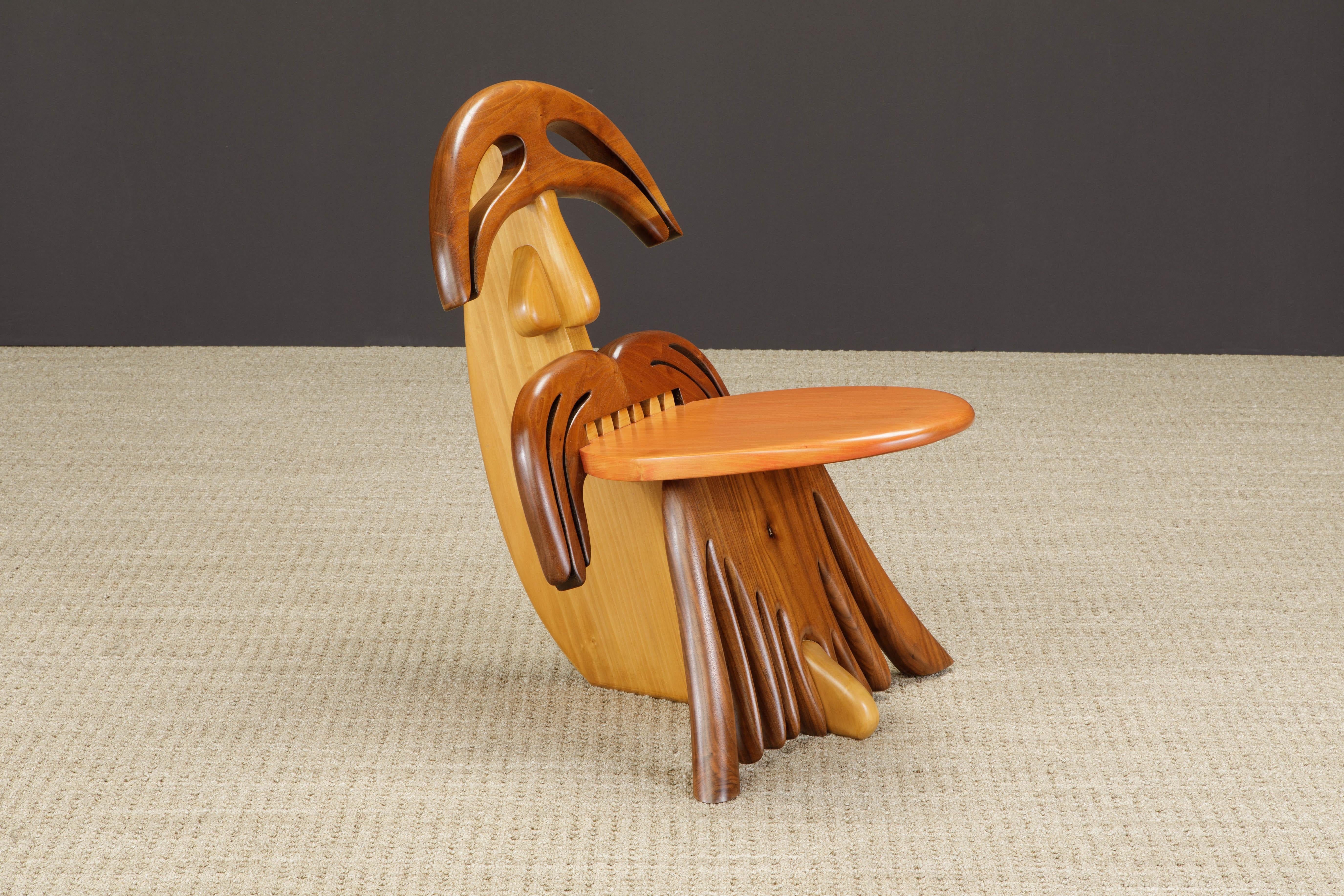 Late 20th Century Alan Siegel Post-Modern Craftsman 'Tongue' Chair, Signed & Dated 1981  For Sale