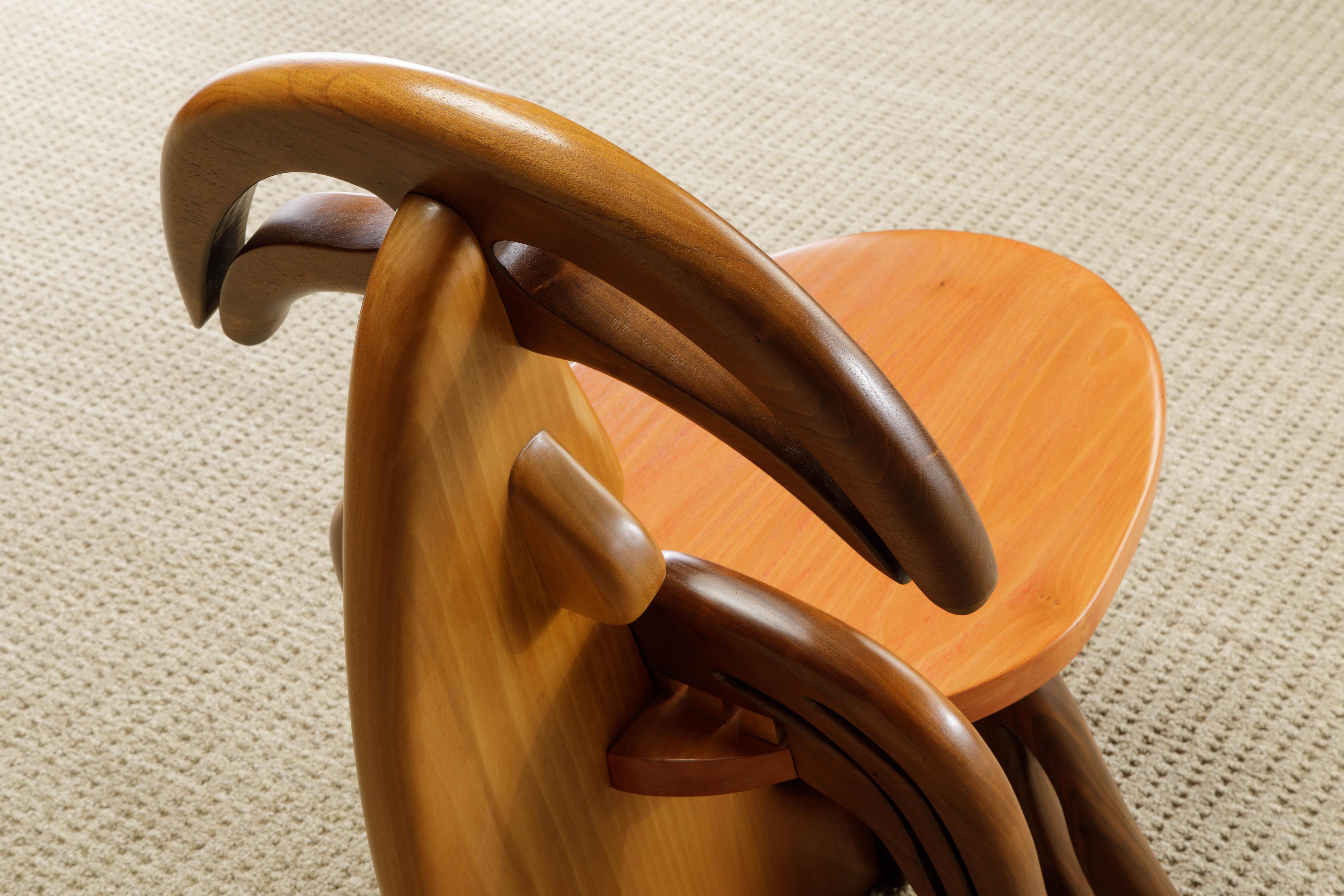 Alan Siegel Post-Modern Craftsman 'Tongue' Chair, signiert und datiert 1981  im Angebot 1