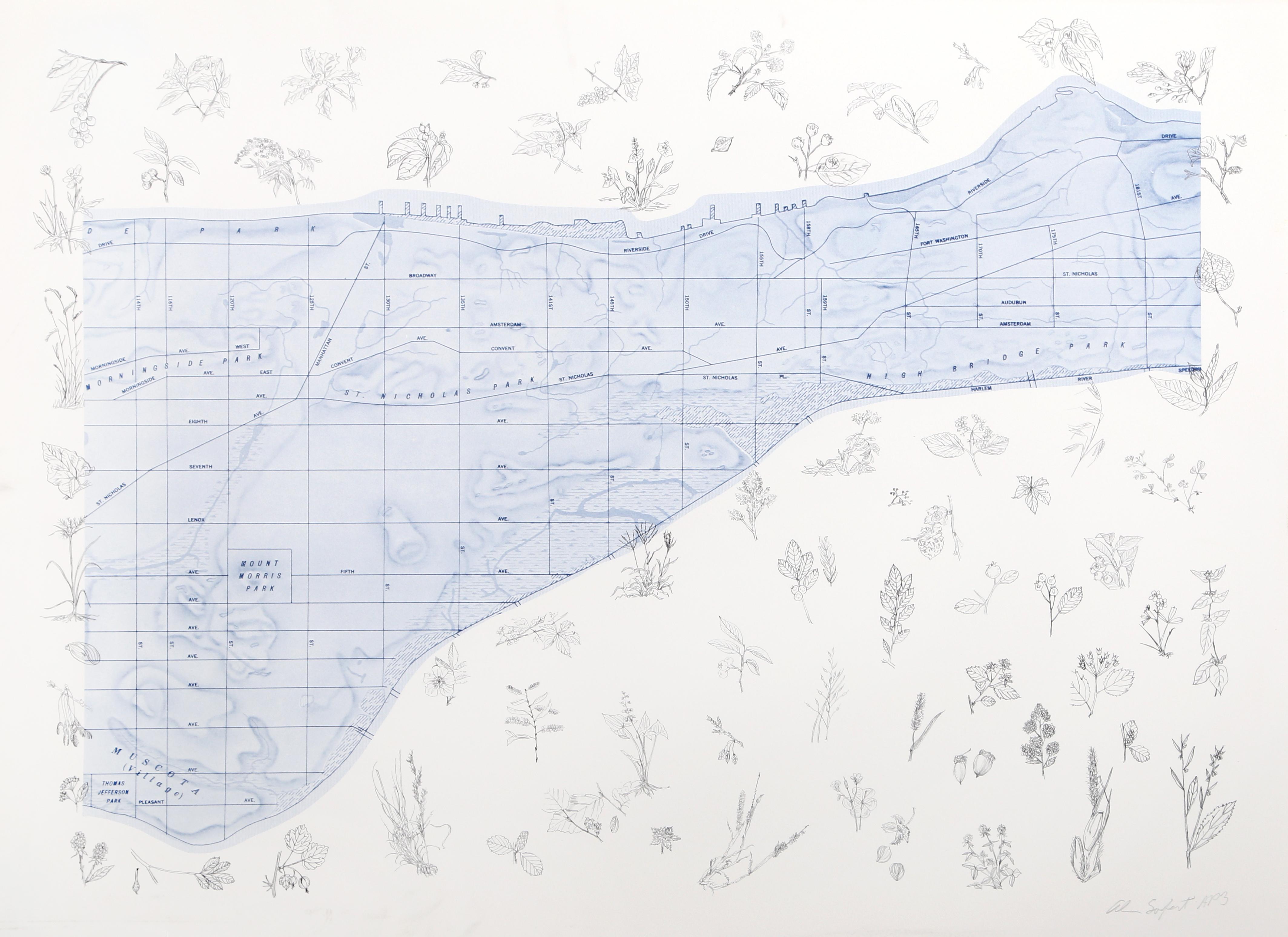 Manhattan Triptych, Set of Three NYC Conceptual Art Lithographs by Alan Sonfist For Sale 7