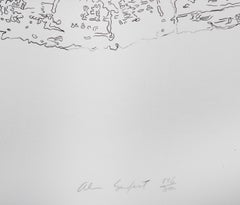 Tree Trunk Series - Blue I, Conceptual Lithograph by Alan Sonfist