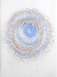 Tree Trunk Series - Blue II, Conceptual Lithograph by Alan Sonfist