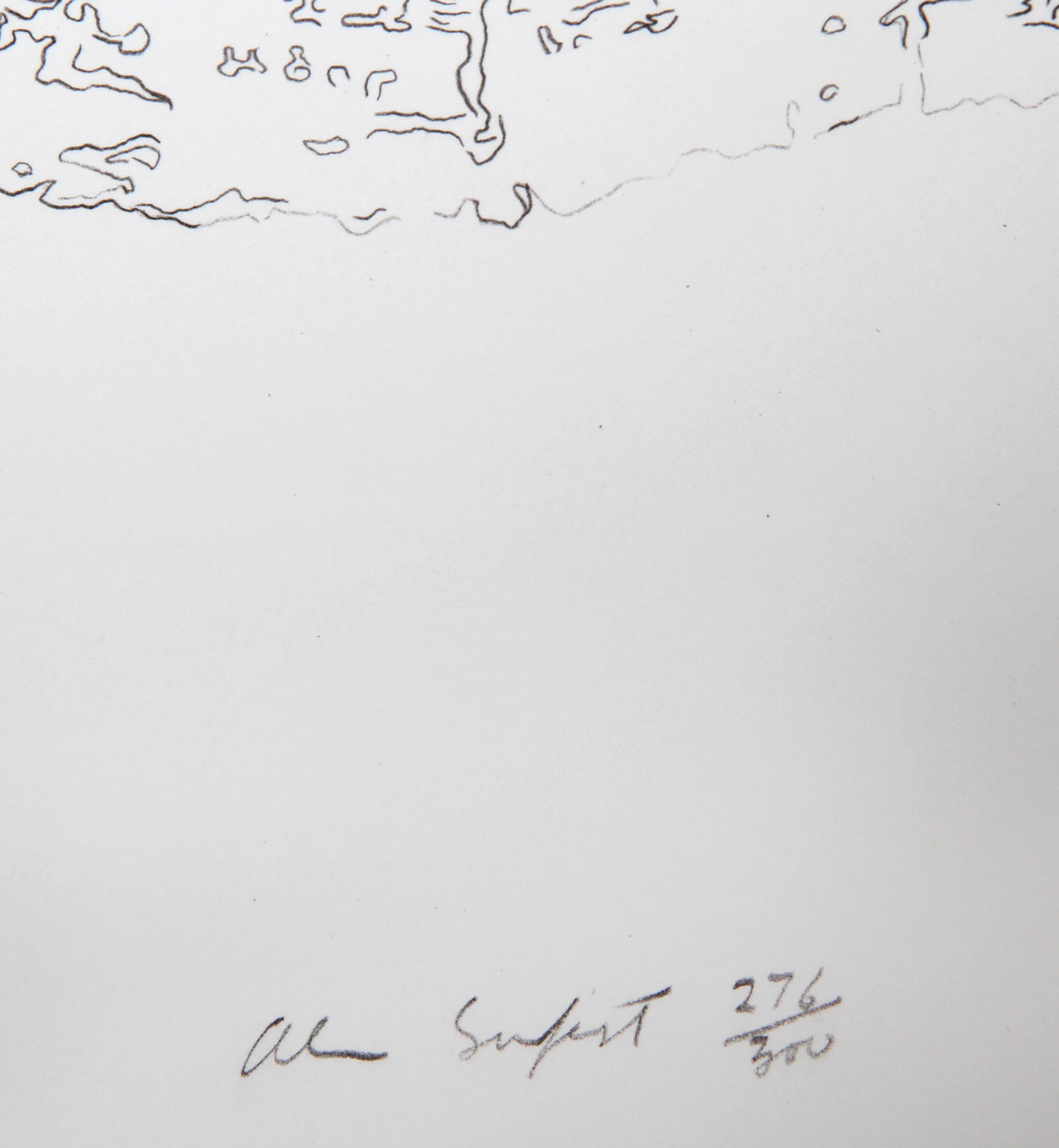 Tree Trunk Series - Green I, Conceptual Lithograph by Alan Sonfist For Sale 1