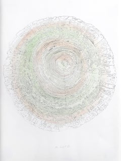 Serie di tronchi d'albero - Greene II, litografia concettuale colorata a mano di Alan Sonfist