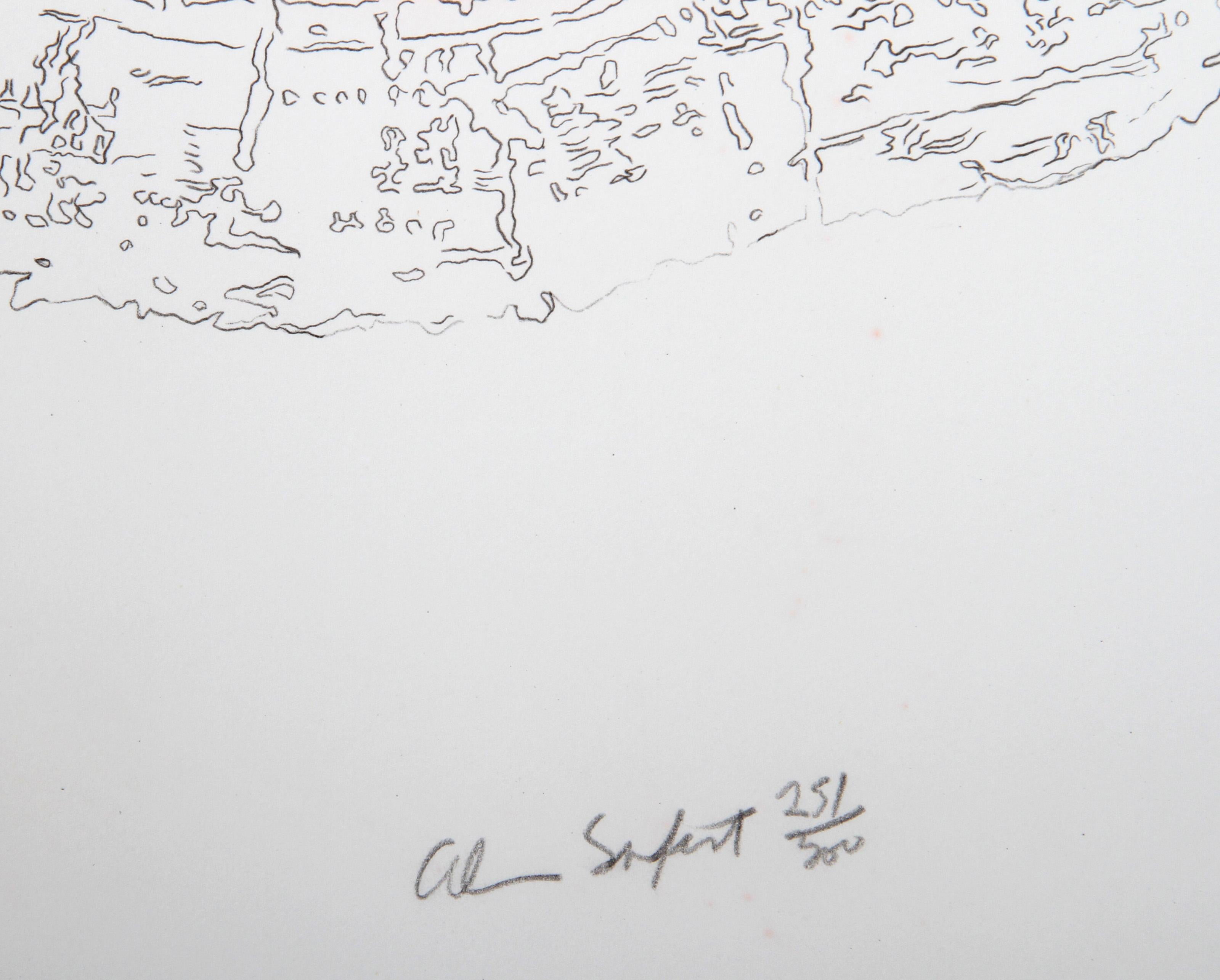 Tree Trunk Series - Orange, Conceptual Lithograph by Alan Sonfist For Sale 1