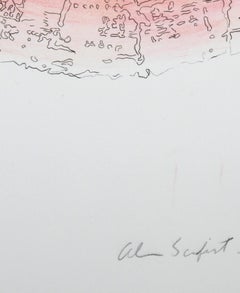 Tree Trunk Series - Pink II, Signed Abstract Lithograph by Alan Sonfist