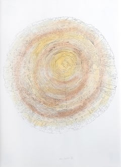 Tree Trunk Series - Yellow, Conceptual Lithograph by Alan Sonfist
