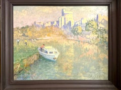 Summer on the Thames by Windsor Castle, oil on canvas framed