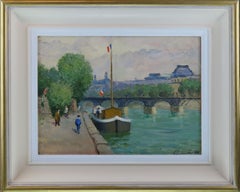Original Oil on Board, Alan Stenhouse Gourley, P.R.O.I. "View on the Seine"