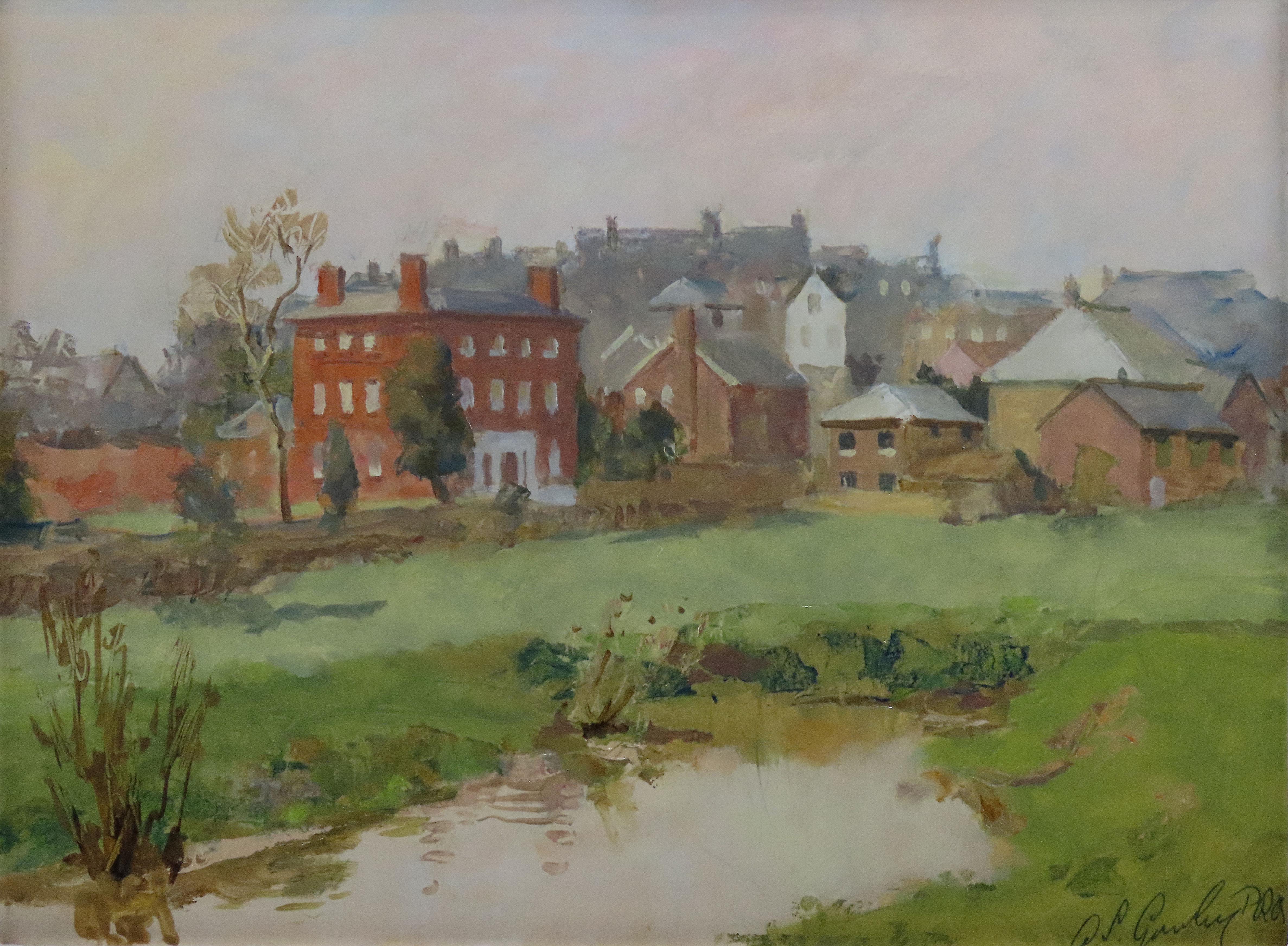 Original Öl auf Papier auf Karton gelegt, Alan Stenhouse Gourley, P.R.O.I., Ölgemälde. 
