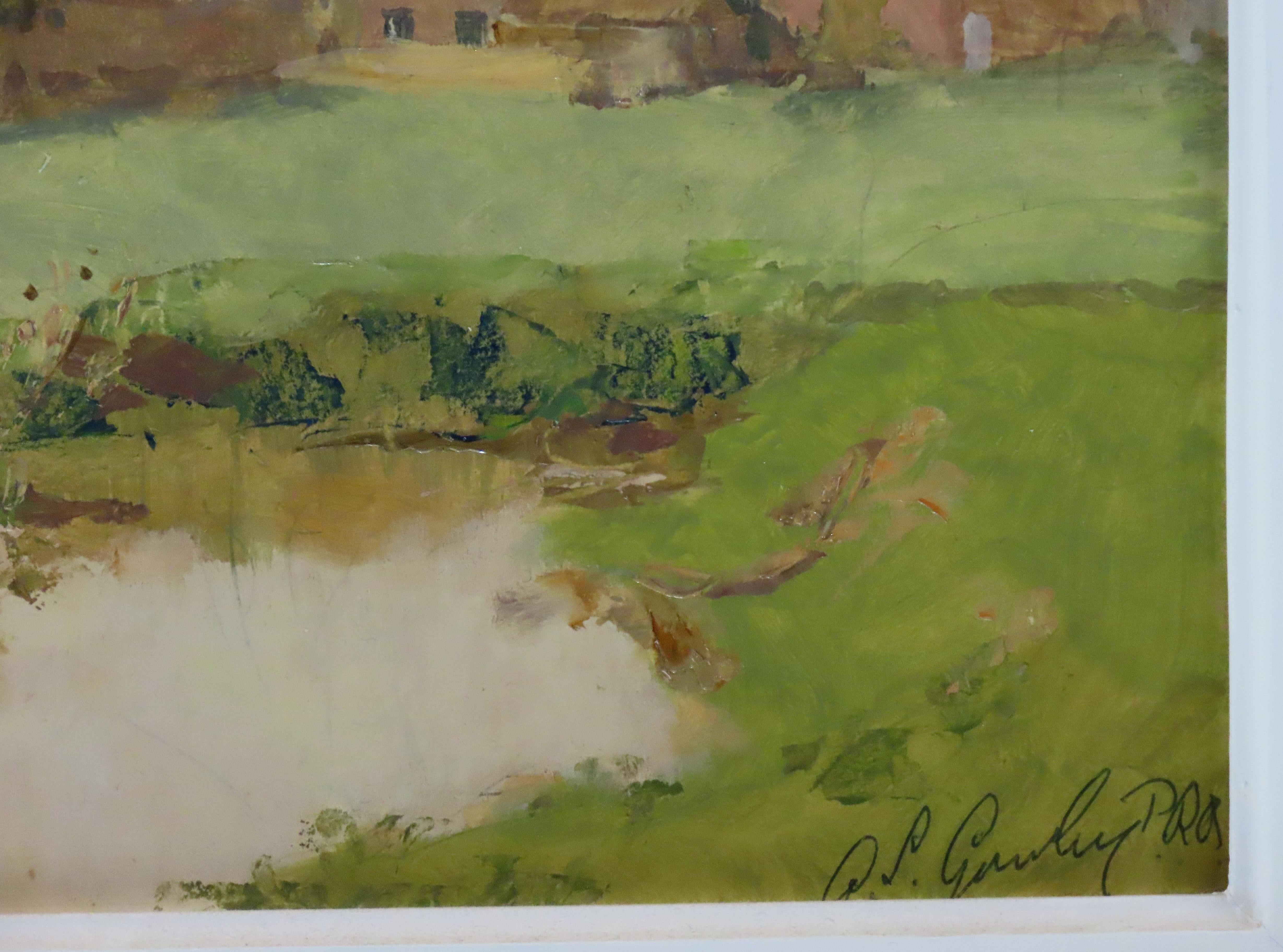 Original Öl auf Papier auf Karton gelegt, Alan Stenhouse Gourley, P.R.O.I., Ölgemälde. 