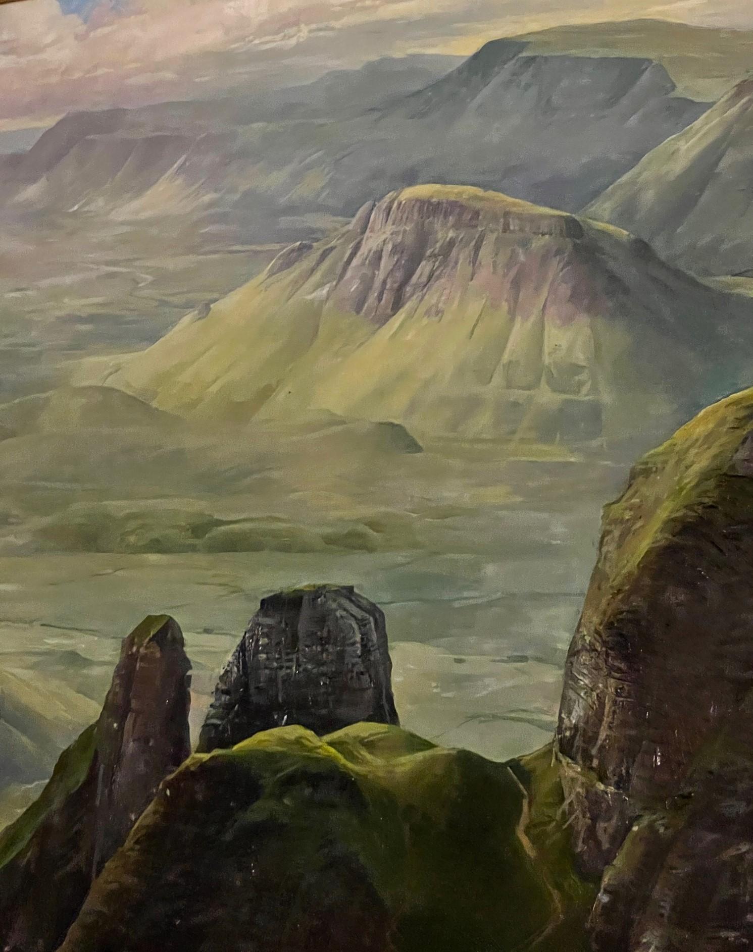 The Quiraing, Isle of Skye - Contemporary Painting by Alan Thompson