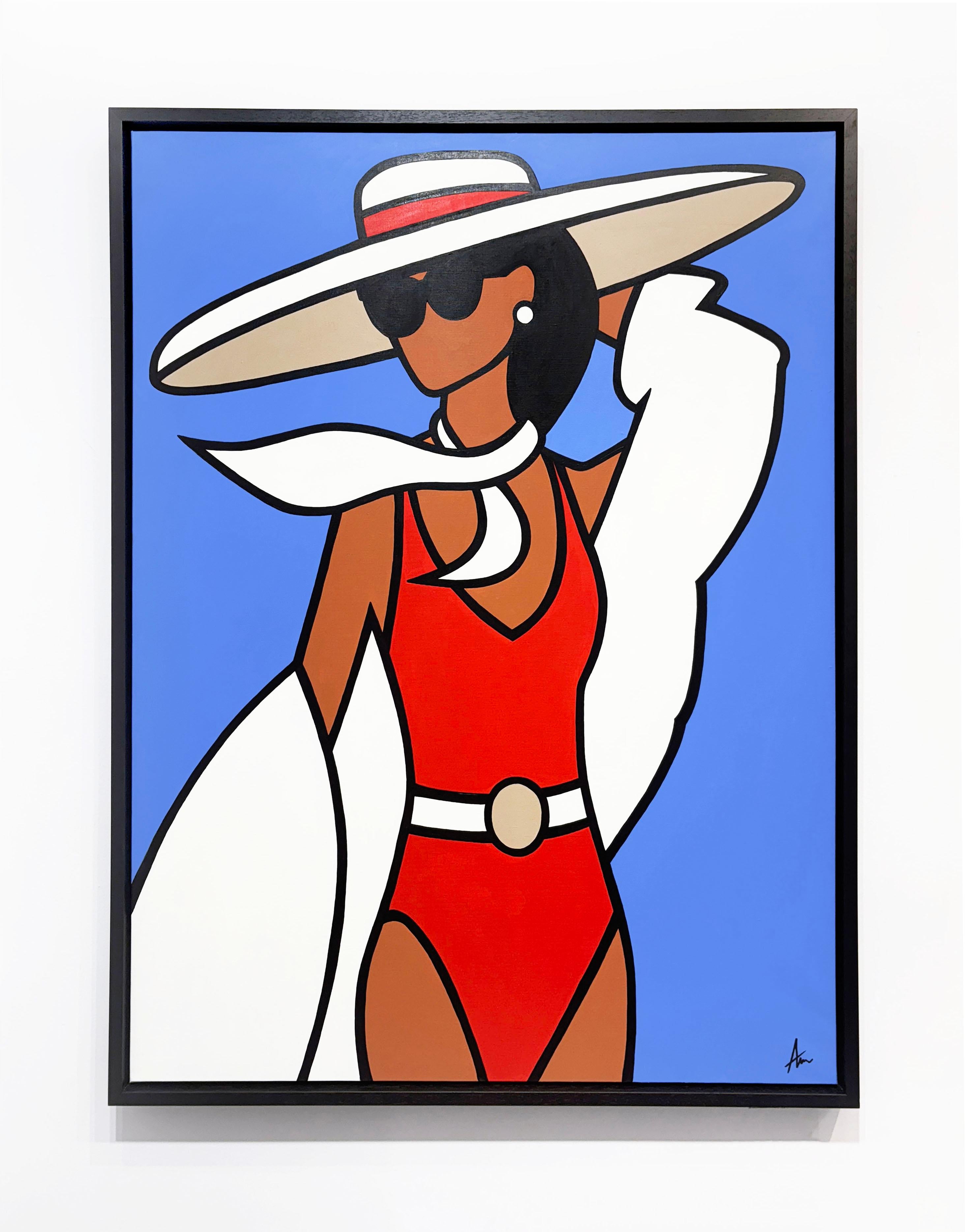 Poolside Glamour - Painting by Alan Walsh