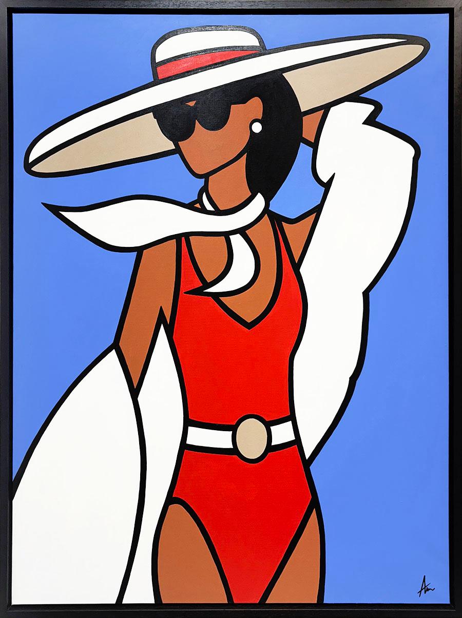 Alan Walsh Figurative Painting - Poolside Glamour