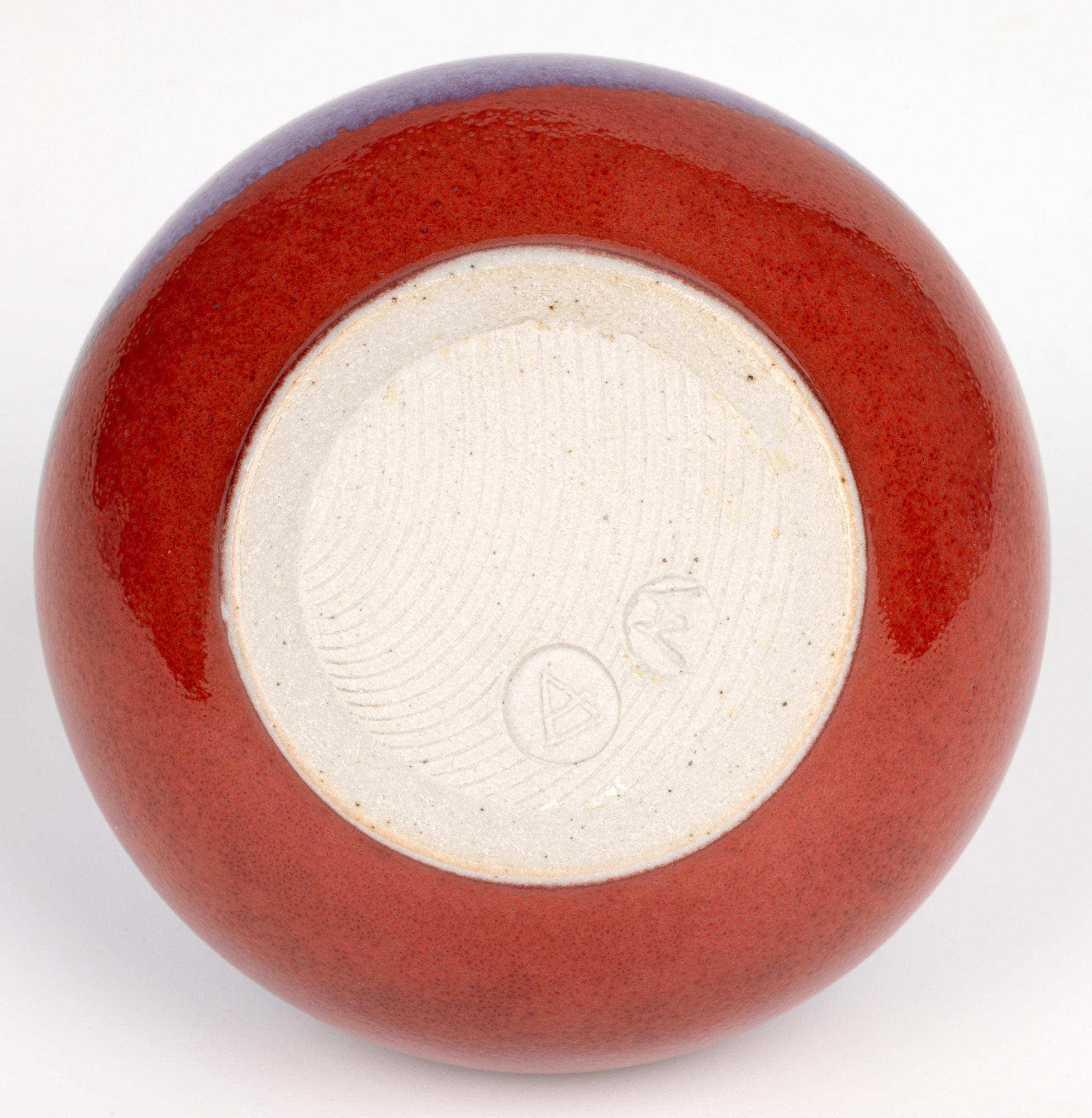 Smaltato Vasi a bottiglia Alan White Dartington Trio Studio Pottery con smaltatura a macchia d'olio in vendita