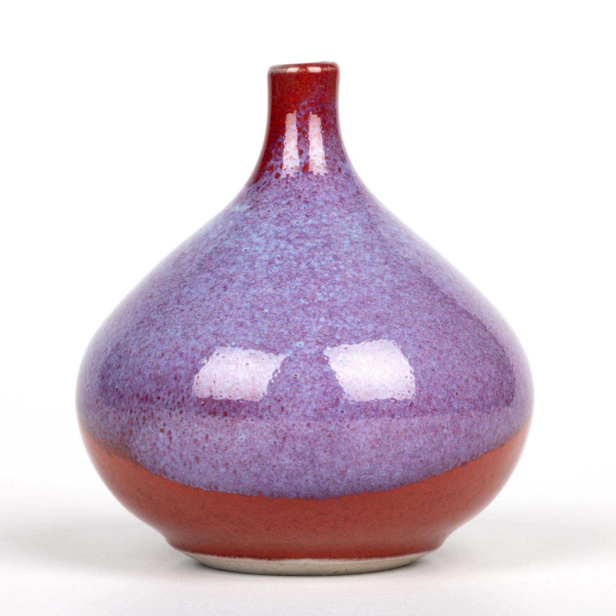 Vasi a bottiglia Alan White Dartington Trio Studio Pottery con smaltatura a macchia d'olio In condizioni buone in vendita a Bishop's Stortford, Hertfordshire