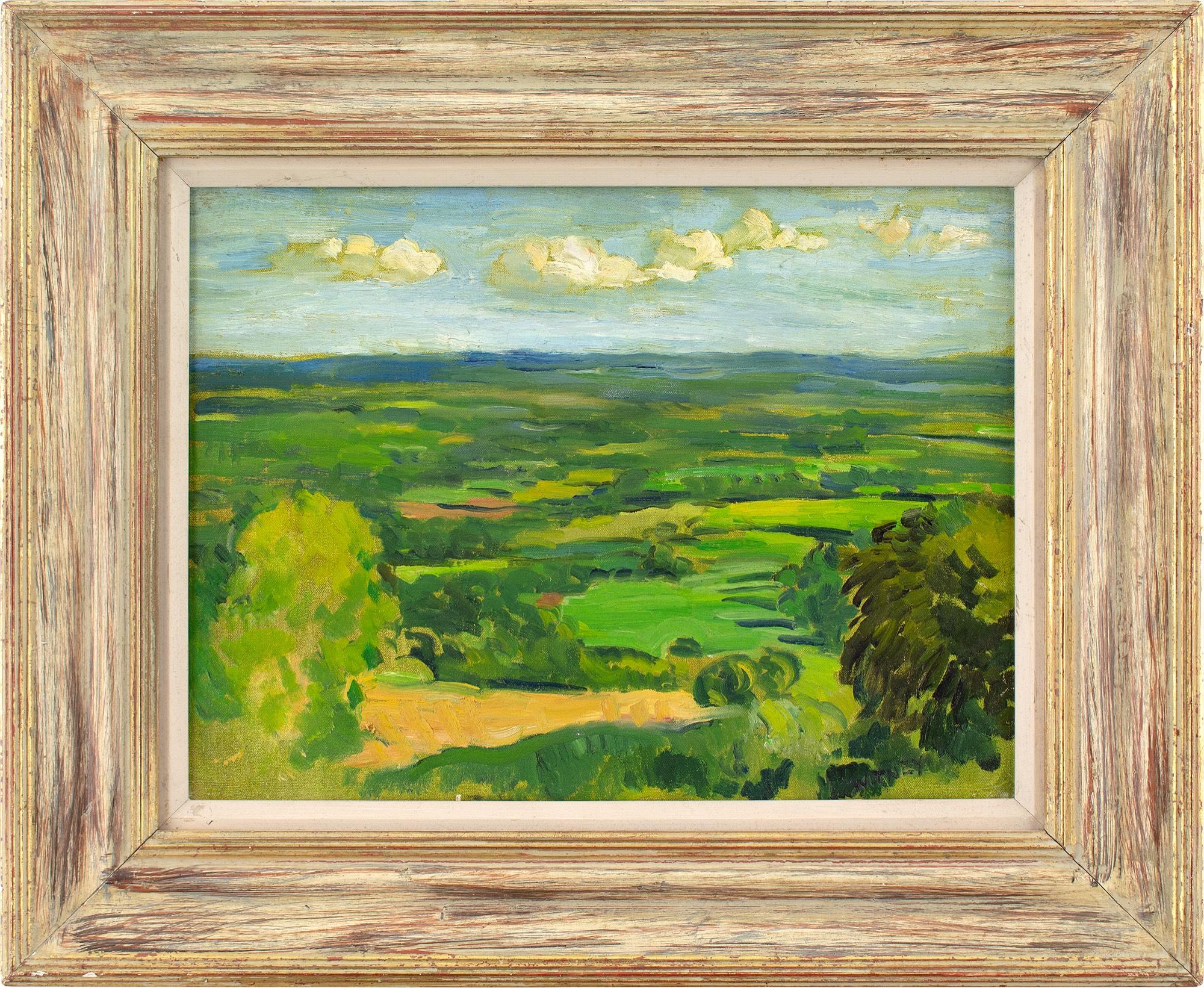 This picturesque 20th-century oil painting by British artist Alan Witney (1914-1996) depicts a view from the North Downs in Kent.

Witney’s early years were spent in India where his father worked as a Christian missionary. One can imagine that the