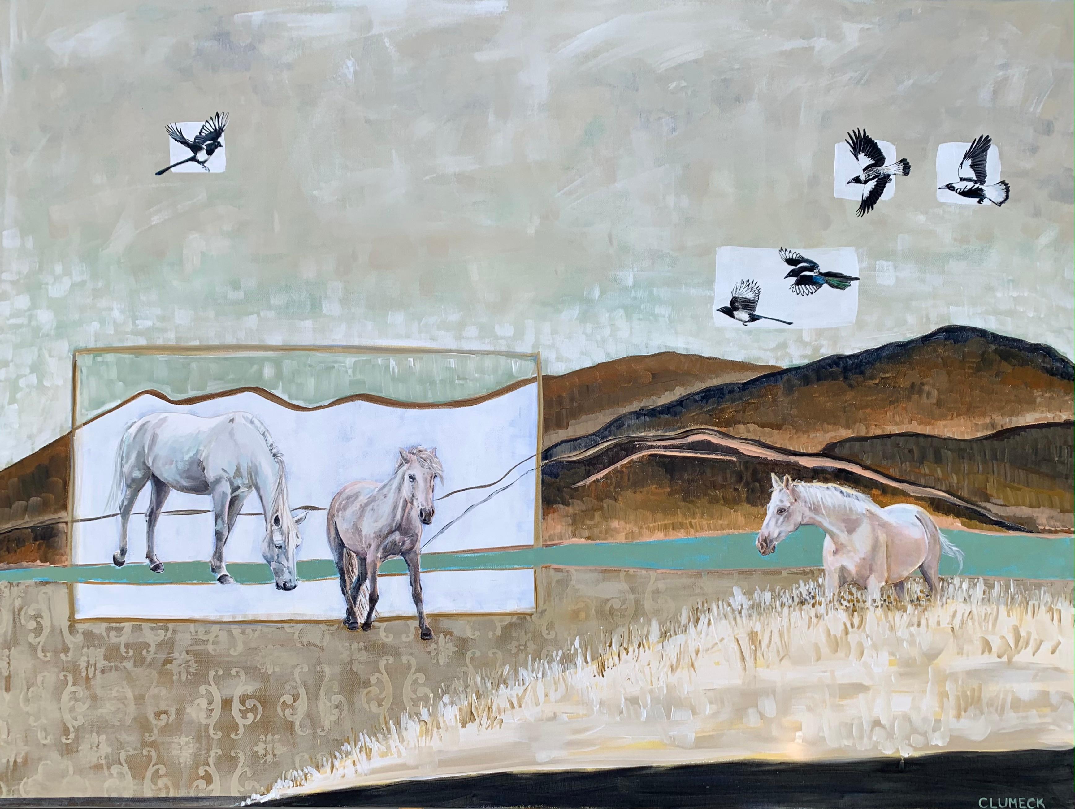 Alana Clumeck Animal Painting – Journey Somewhere, Originalgemälde