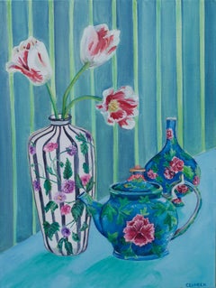 Pottery & Petals, Oil Painting