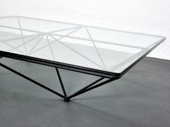 Alanda Coffee Table by Paolo Piva with Square Glass and Metal Structure