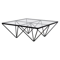 Alanda Metal and Glass Coffee Table by Paolo Piva for B&B Italia, 1970s Alanda Metal and Glass Coffee Table by Paolo Piva for B&B Italia, 1970s