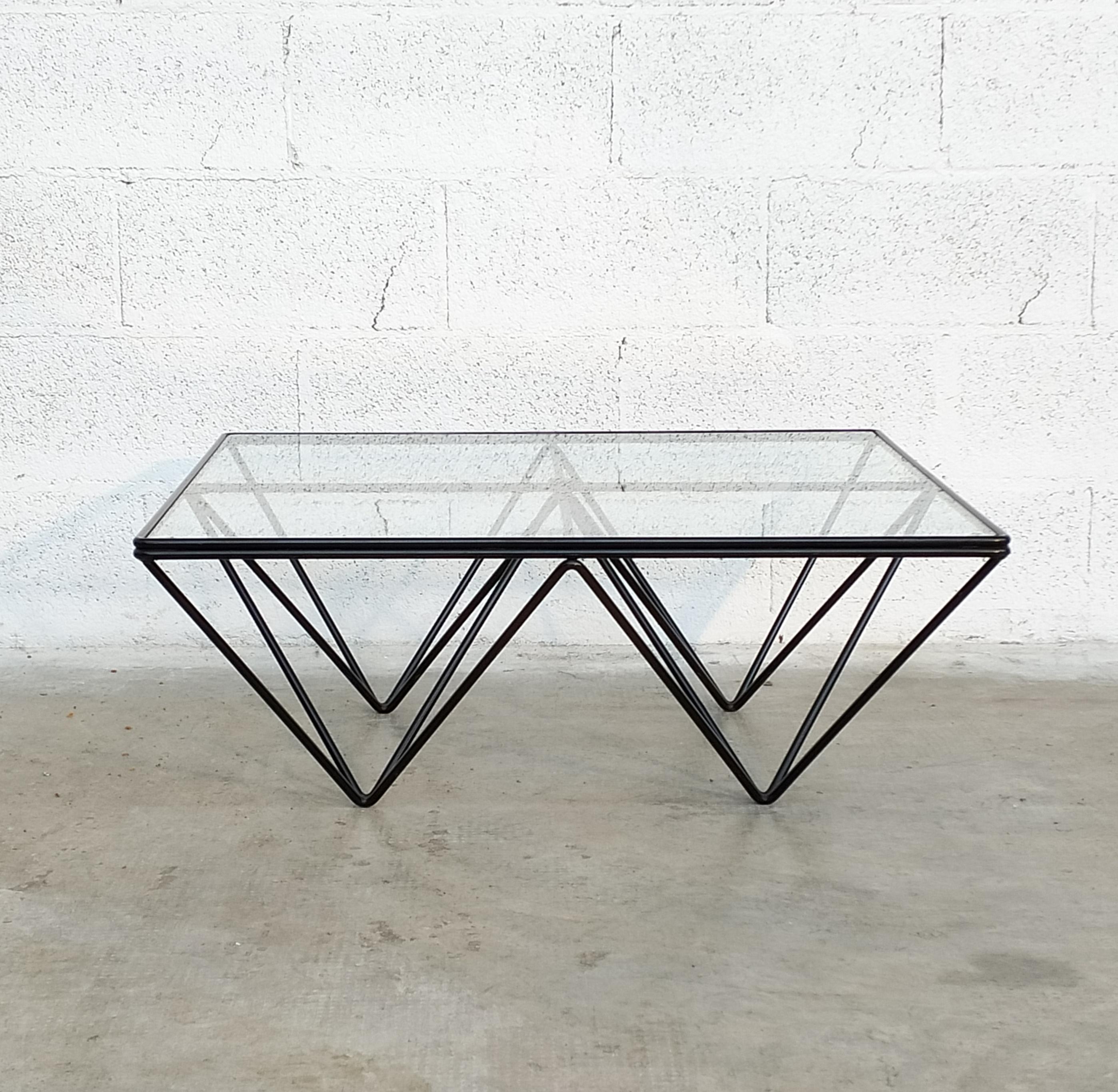 Alanda Metal and Glass Coffee Table by Paolo Piva for B&B Italia, 1970s 4