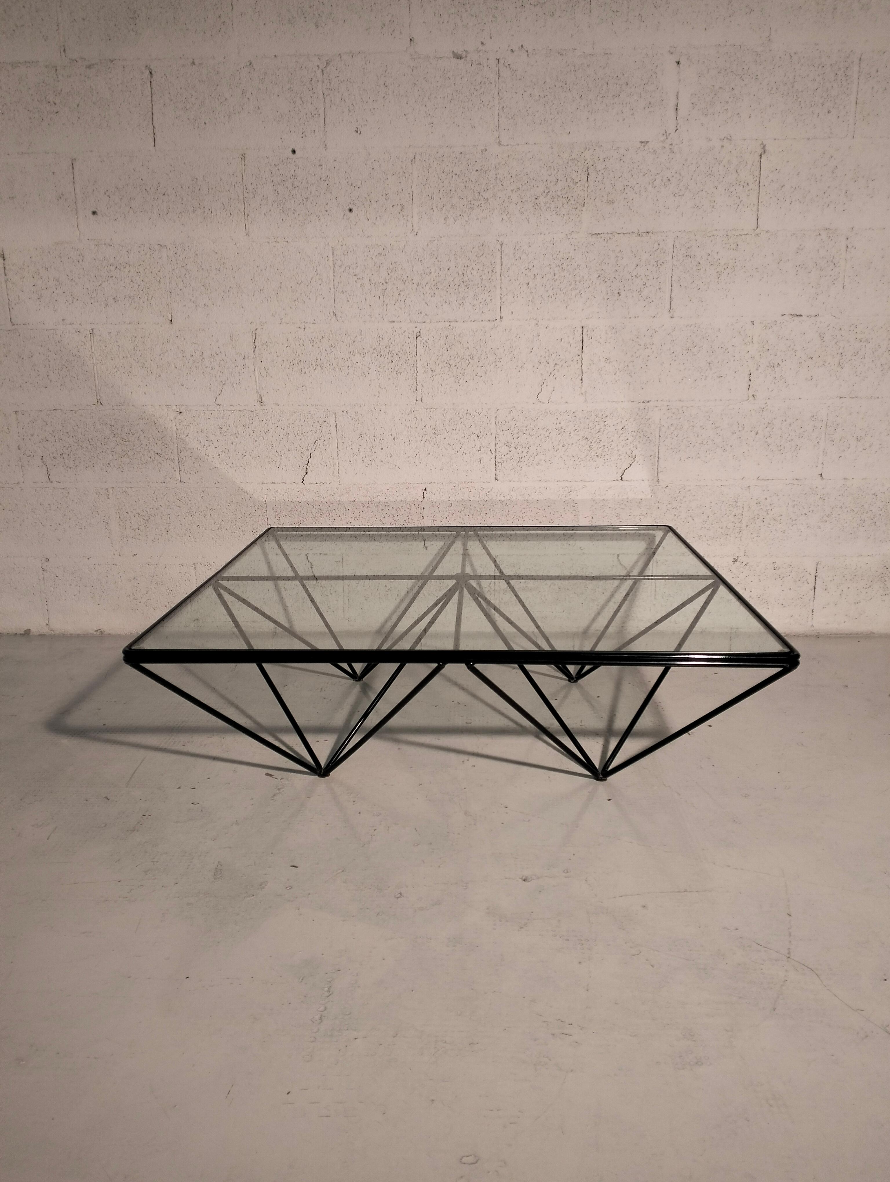 Alanda metal and glass coffee table by Paolo Piva for B&B Italia 70's  4