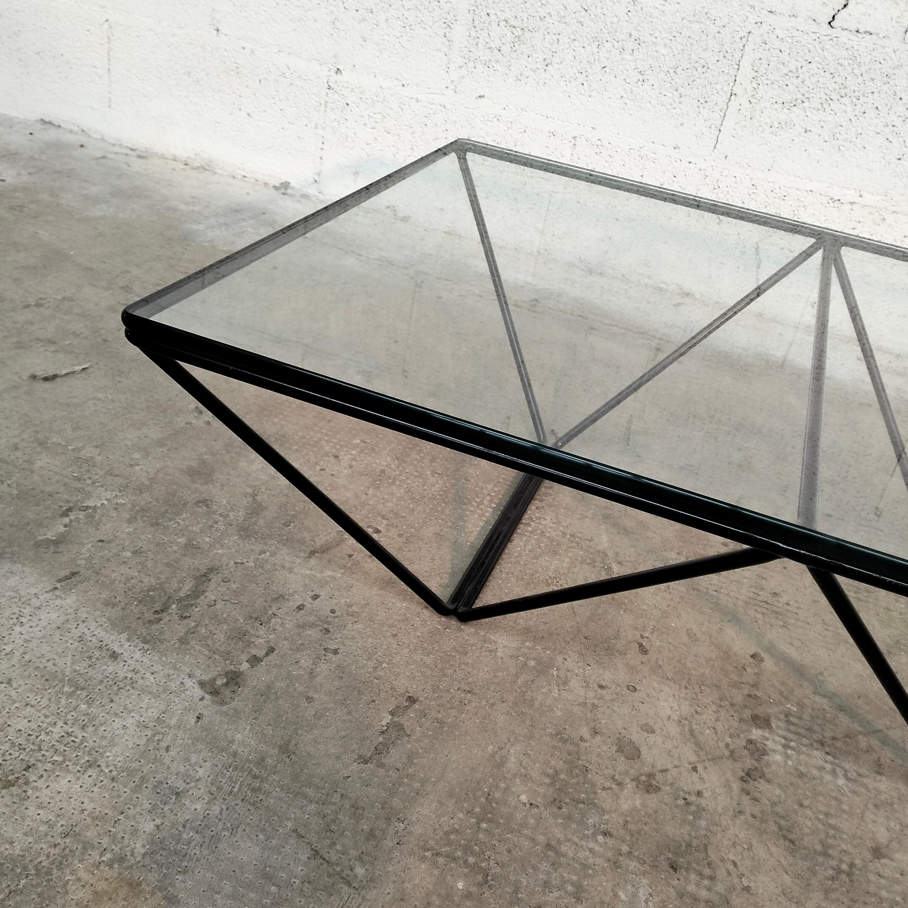 Mid-Century Modern Alanda Metal and Glass Coffee Table by Paolo Piva for B&B Italia 70s For Sale