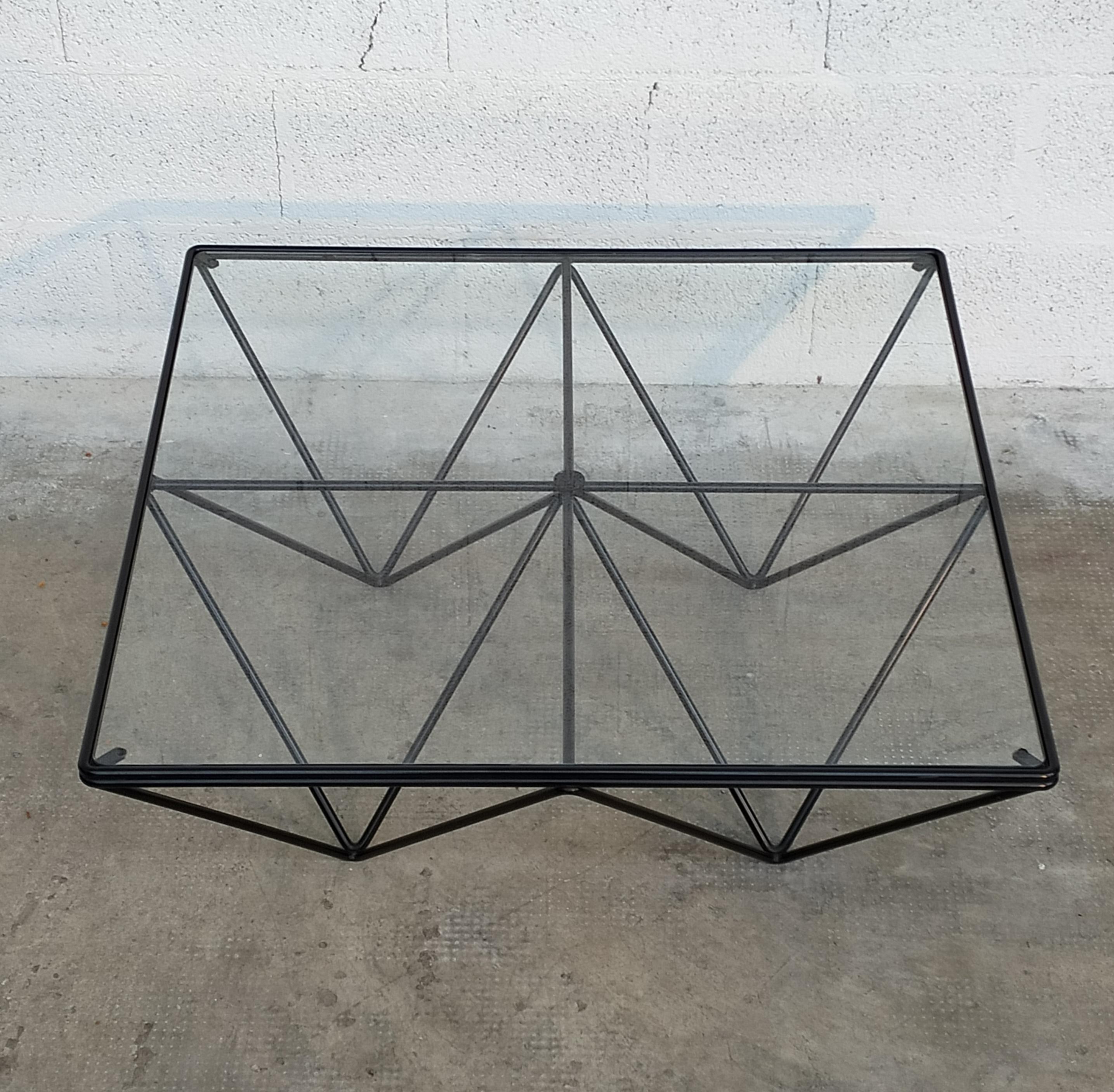 Mid-Century Modern Alanda Metal and Glass Coffee Table by Paolo Piva for B&B Italia, 1970s