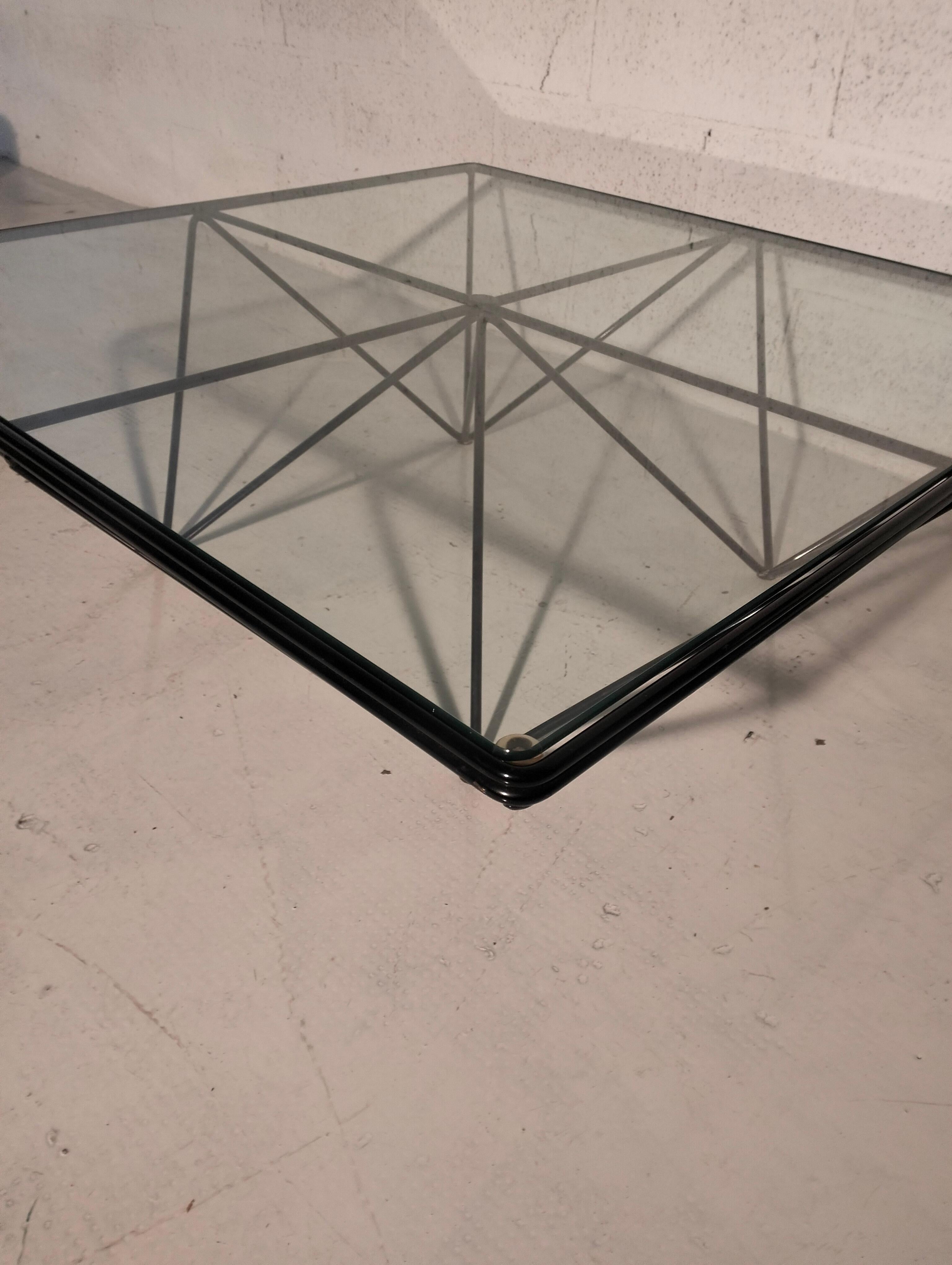 Late 20th Century Alanda metal and glass coffee table by Paolo Piva for B&B Italia 70's 