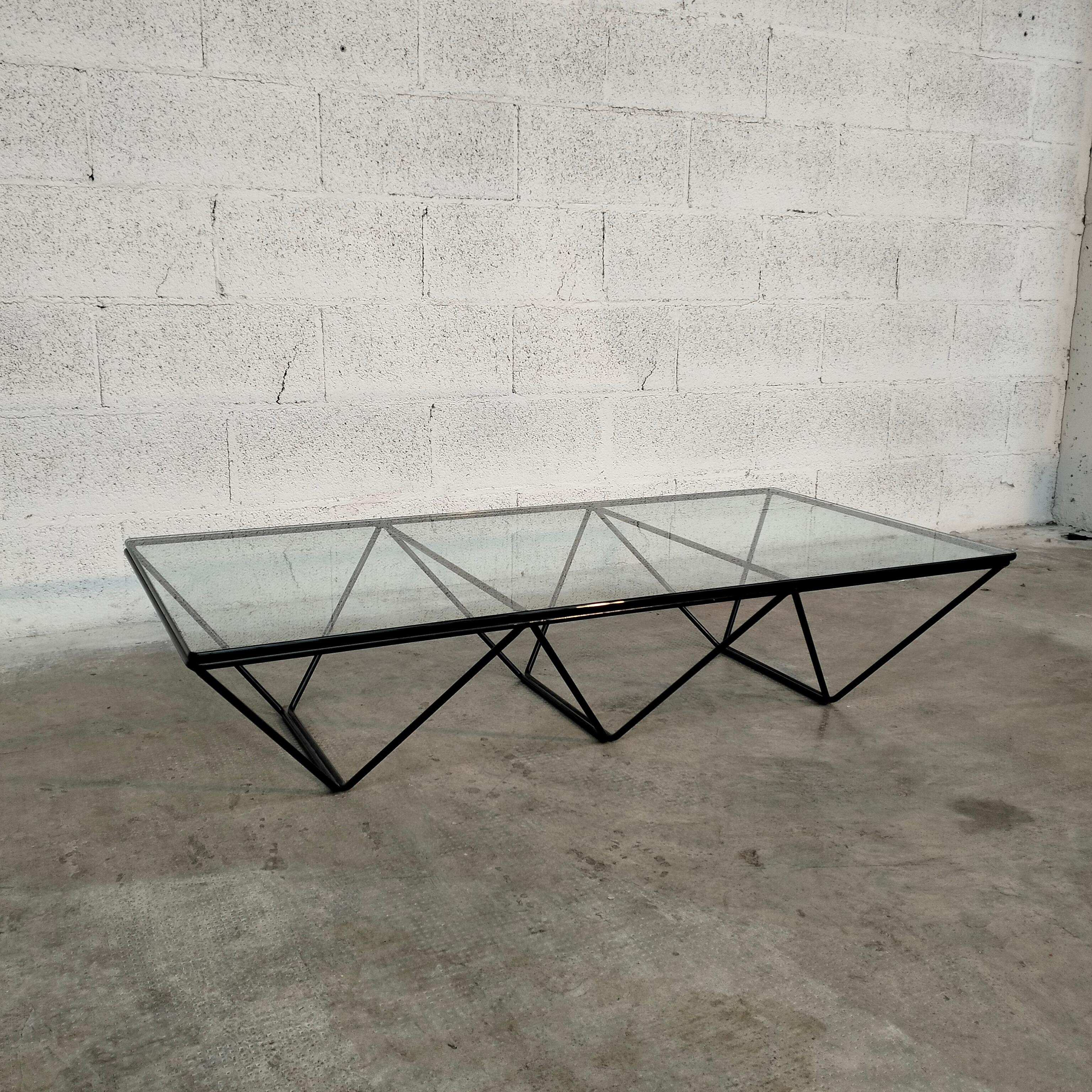 Alanda Metal and Glass Coffee Table by Paolo Piva for B&B Italia 70s 2