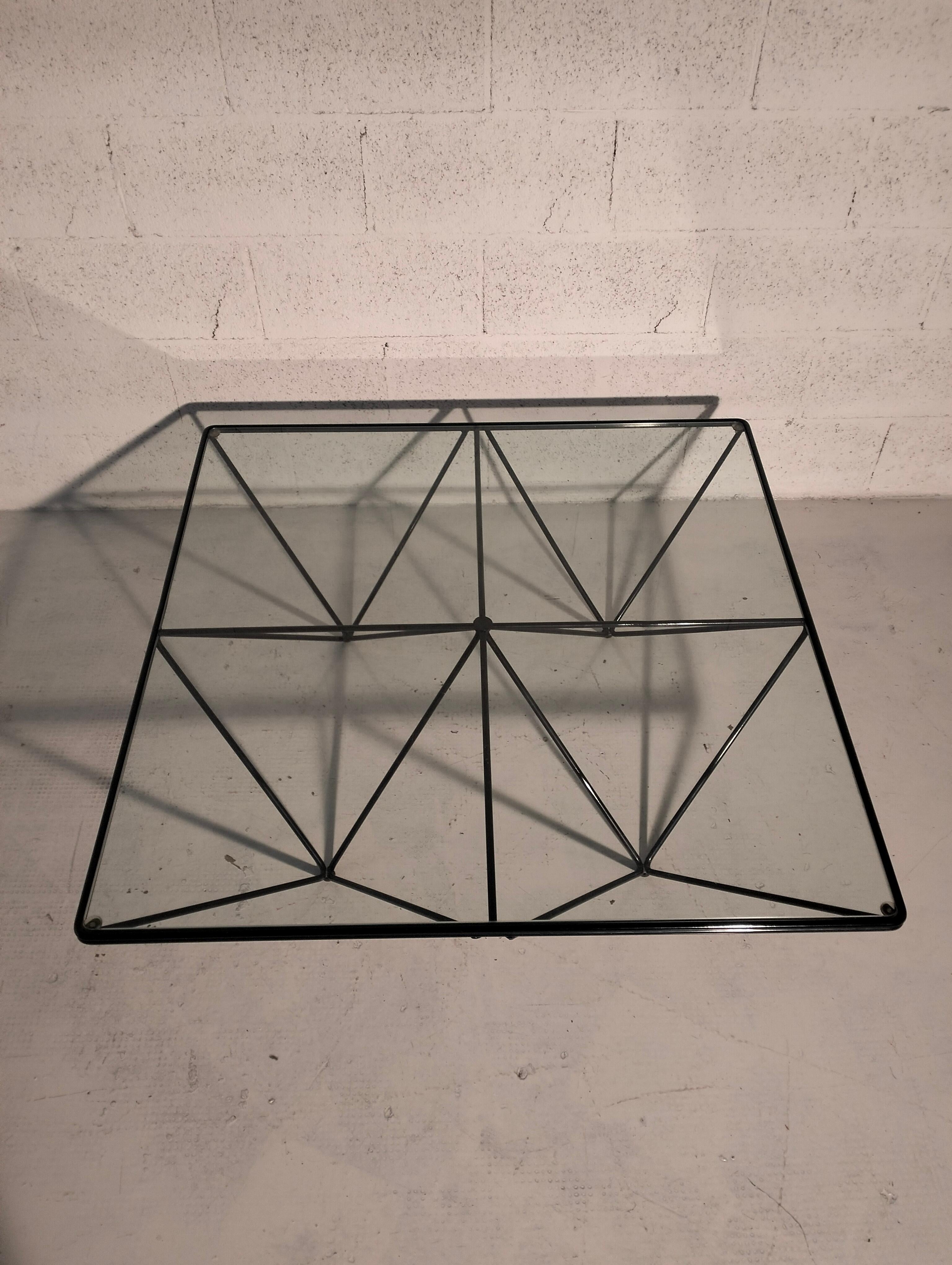 Alanda metal and glass coffee table by Paolo Piva for B&B Italia 70's  1