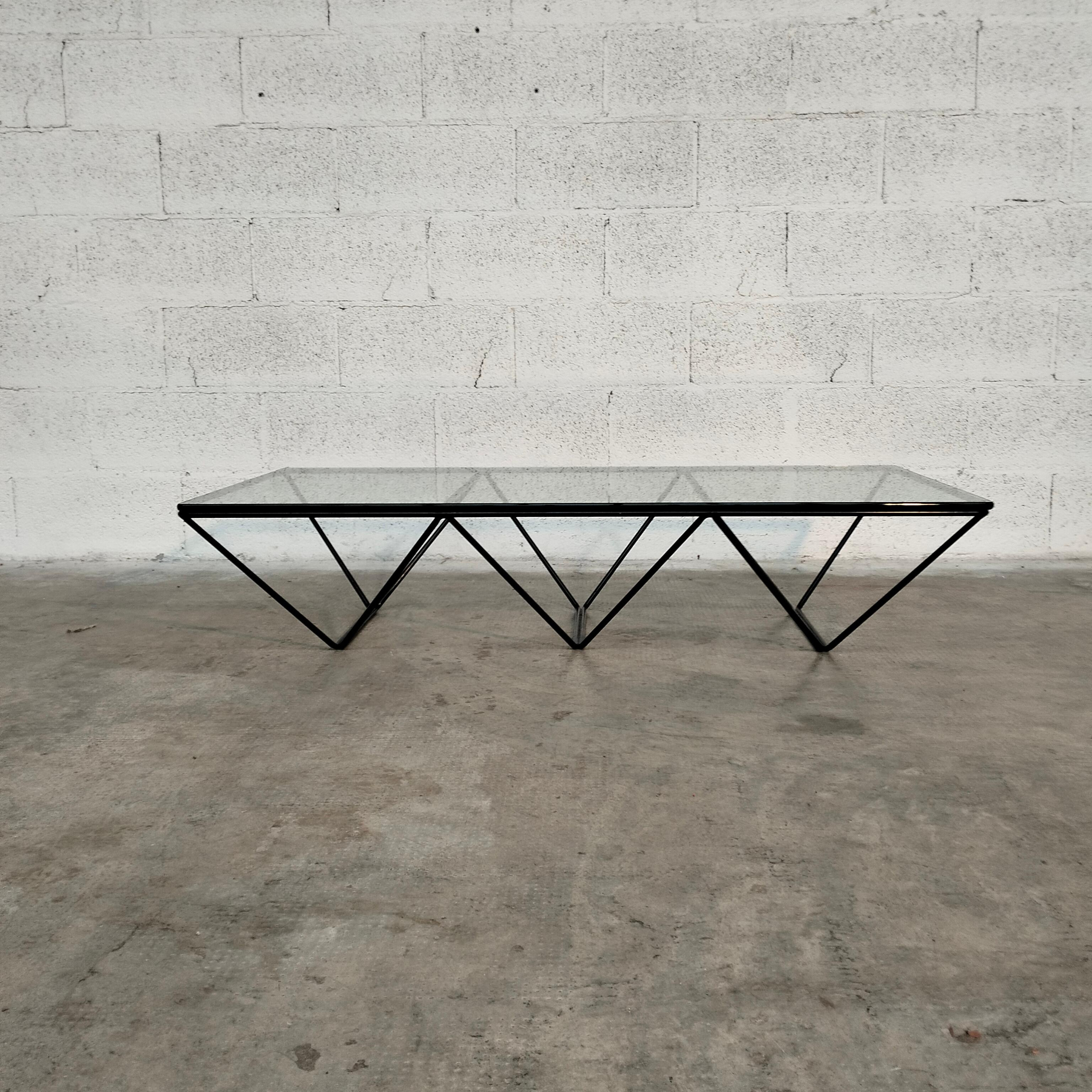 Alanda Metal and Glass Coffee Table by Paolo Piva for B&B Italia 70s For Sale 3