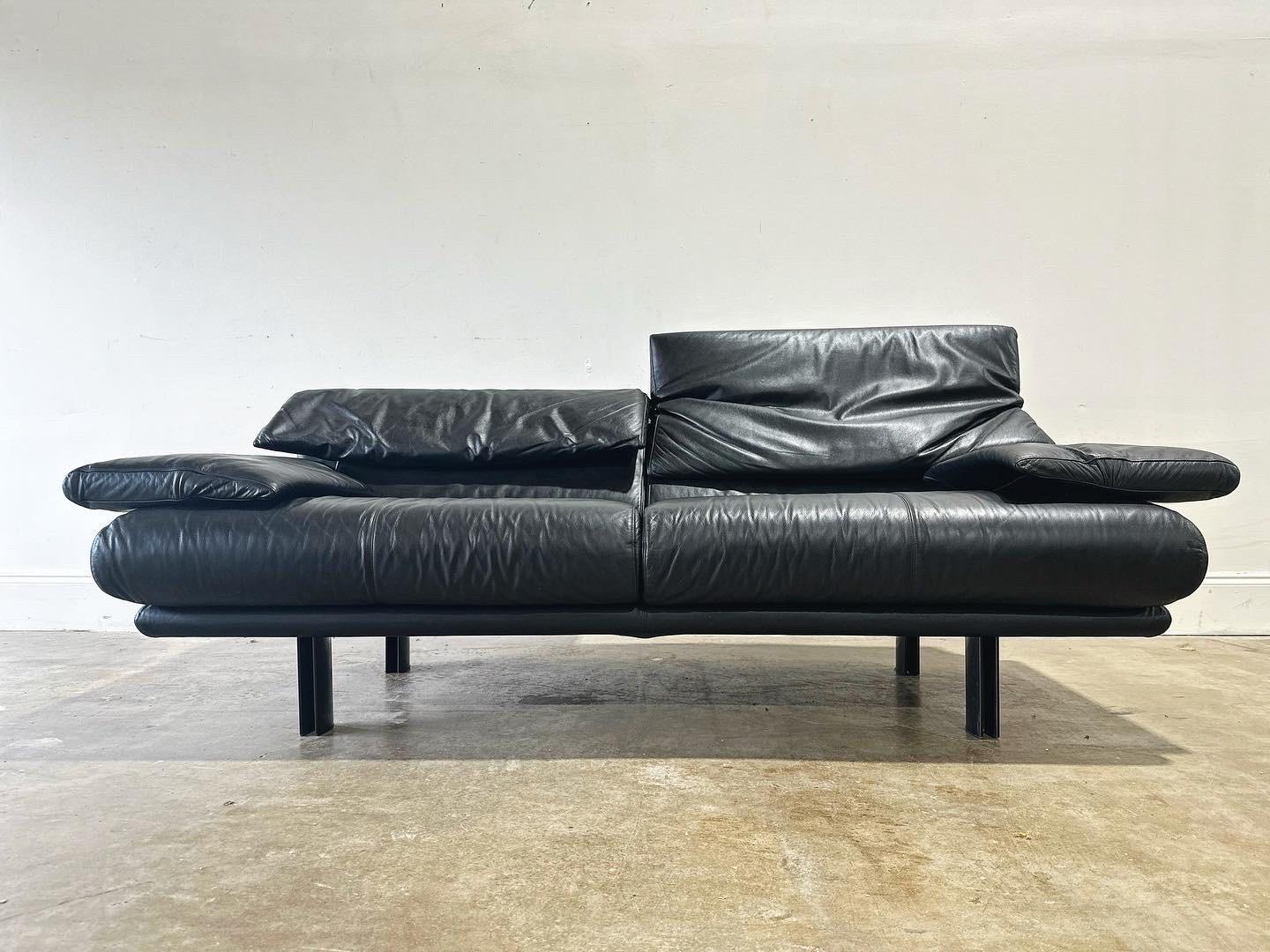 Post-Modern Alanda Sofa by Paolo Piva for B&B Italia, Post Modern, Vintage Black Leather