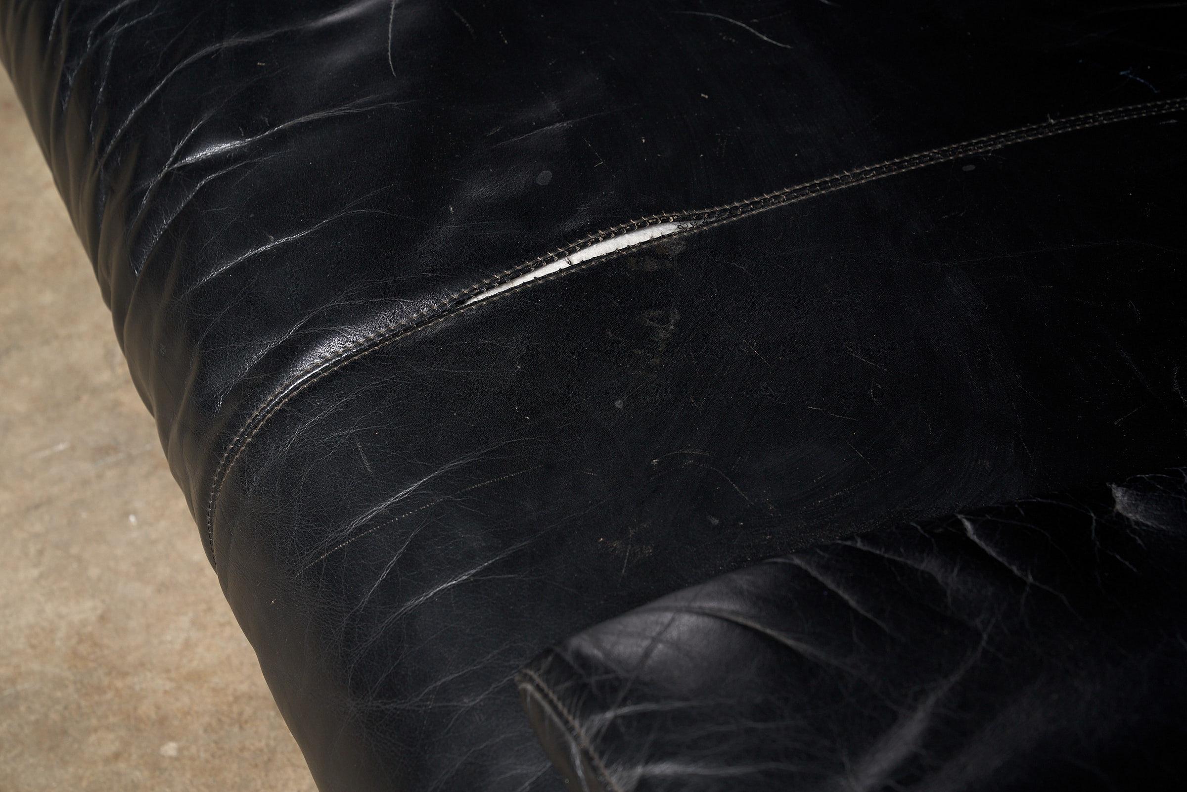 Alanda sofa Paolo Piva for B&B Italia black leather In Good Condition For Sale In Mortsel, BE