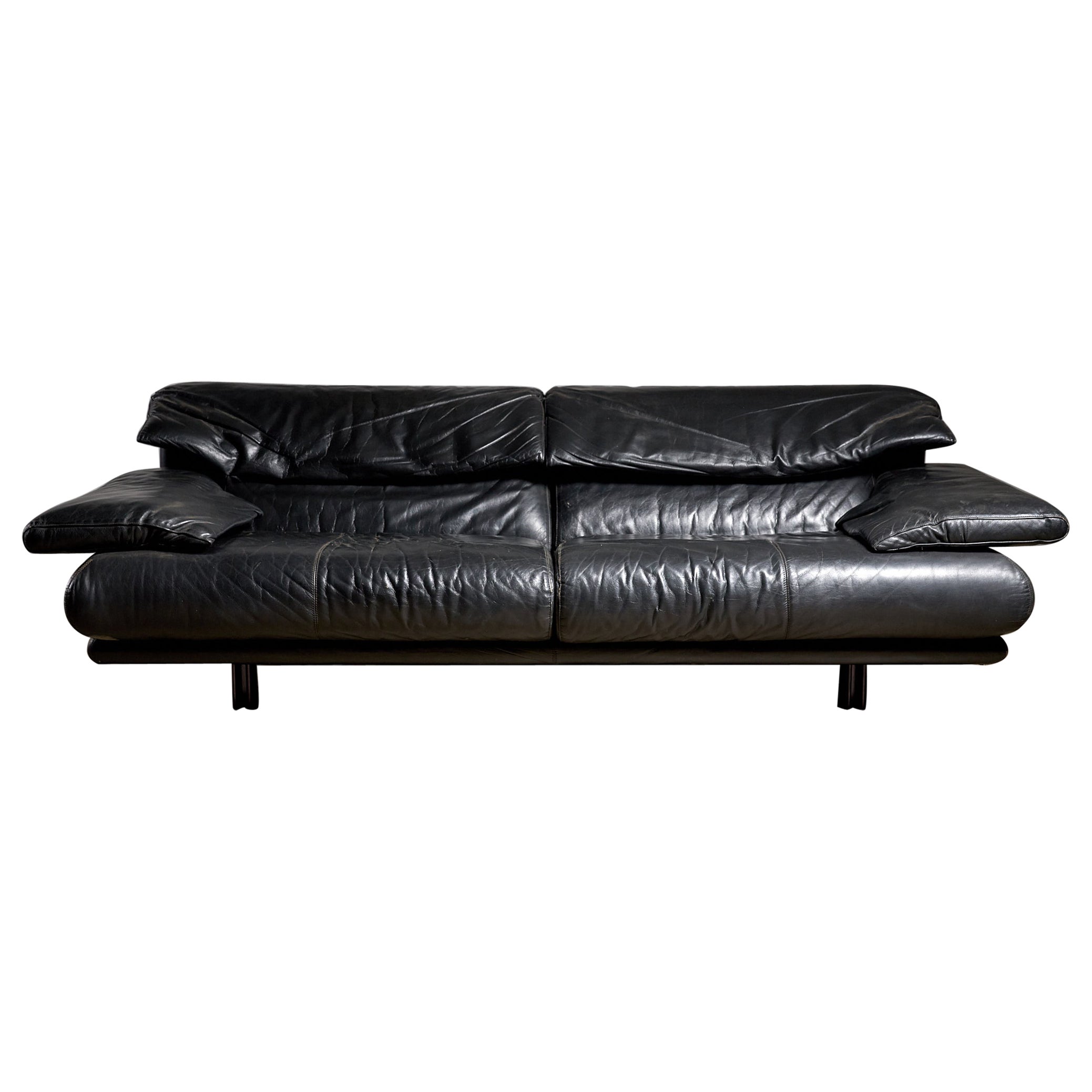 Alanda sofa Paolo Piva for B&B Italia black leather