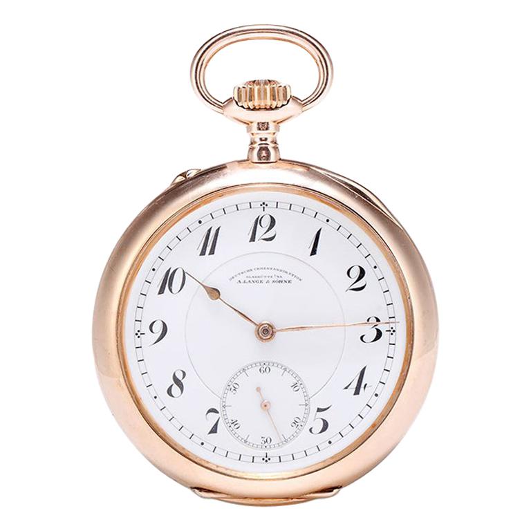 A.Lange & Sohne 14 Karat Rose Gold Hand Automatic Pocket Watch en vente