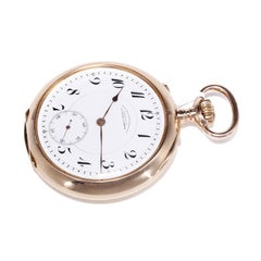 A.Lange & Sohne 14 Karat Rose Gold Hand Automatic Pocket Watch