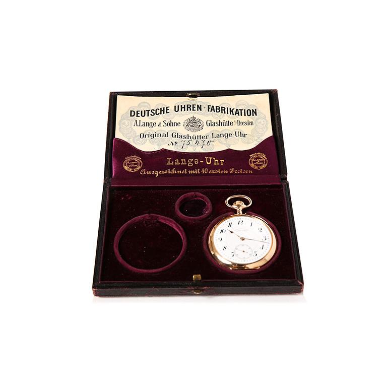 Women's or Men's A.Lange & Sohne 14 Karat Rose Gold Hand Automatic Pocket Watch For Sale