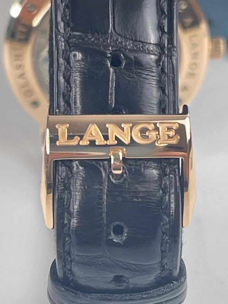 A.Lange & Sohne 1815  Gold Watch
reference 206.021
Diameter 36mm
Watch in perfect condition
Material 18k gold
Leather strap material
Guaranteed 12 months from the date of purchase against malfunction