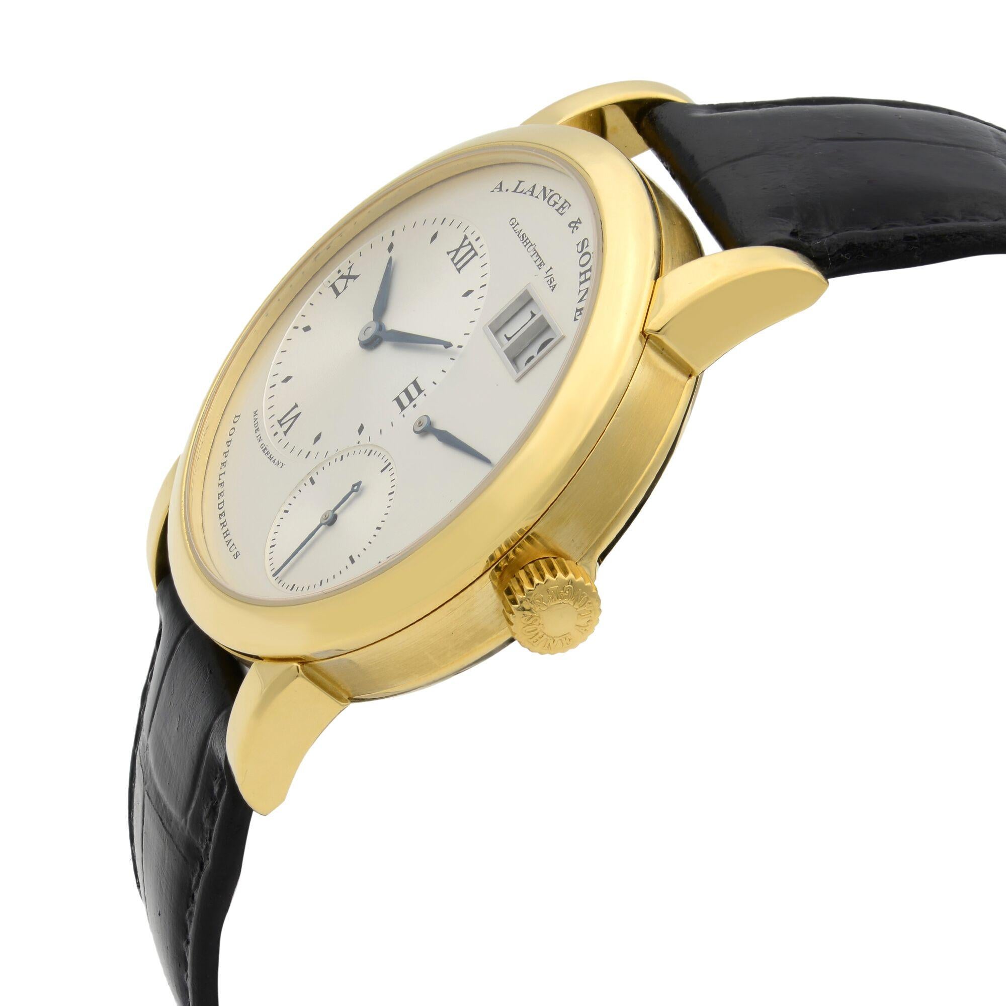 A. Lange & Söhne Lange 1 18 Karat Yellow Gold Manual Wind Men’s Watch 101.022 In Excellent Condition In New York, NY