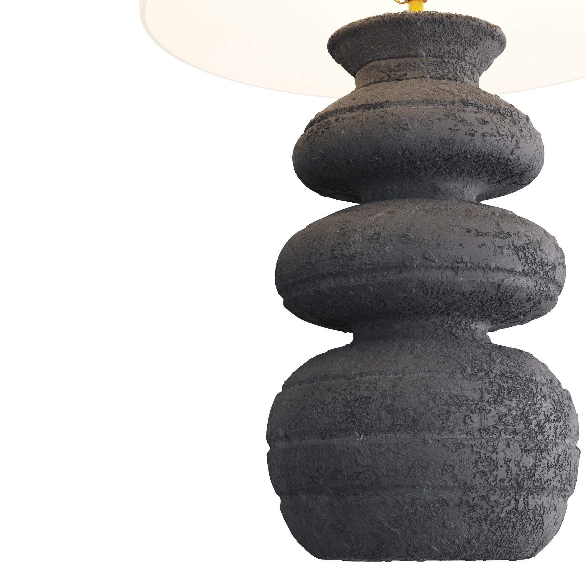 Glazed Alanis Lamp PTS11-SH030 - Charcoal, Terracotta For Sale