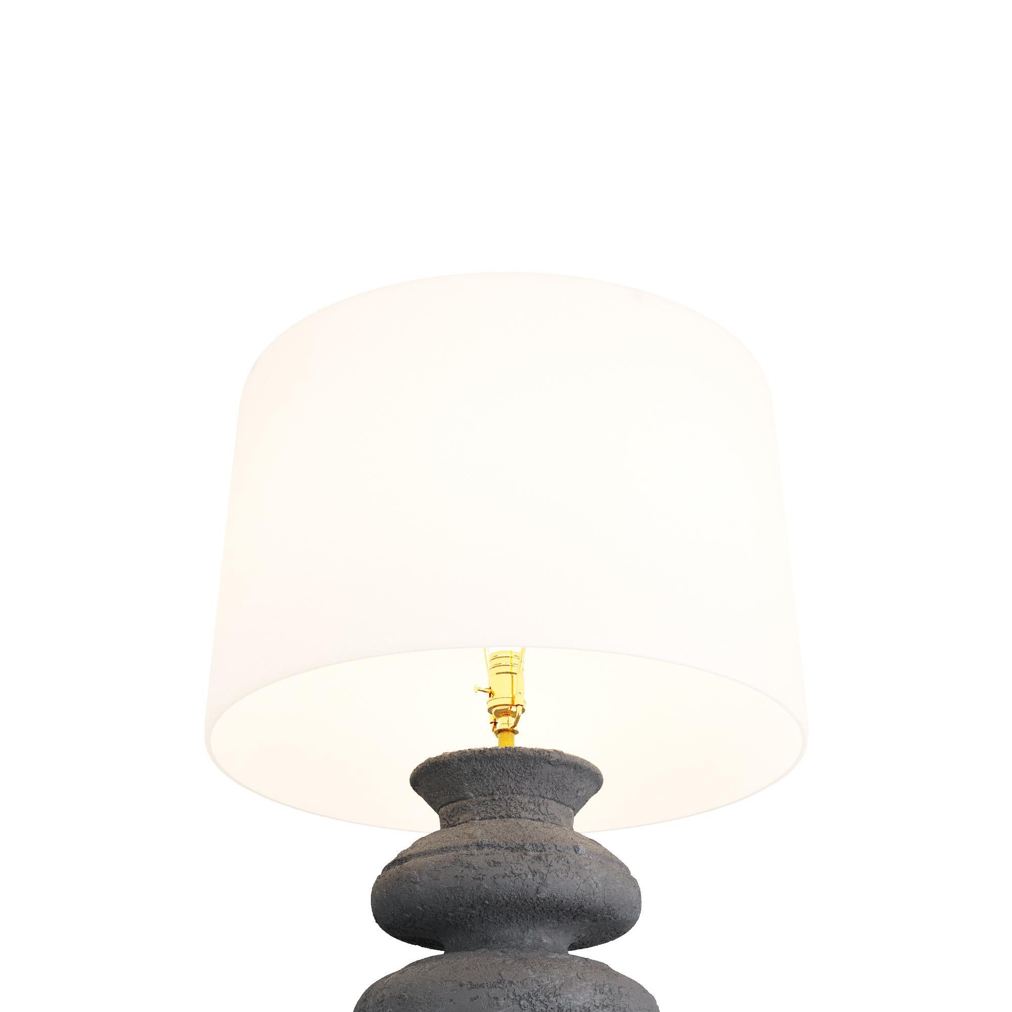 Contemporary Alanis Lamp PTS11-SH030 - Charcoal, Terracotta For Sale